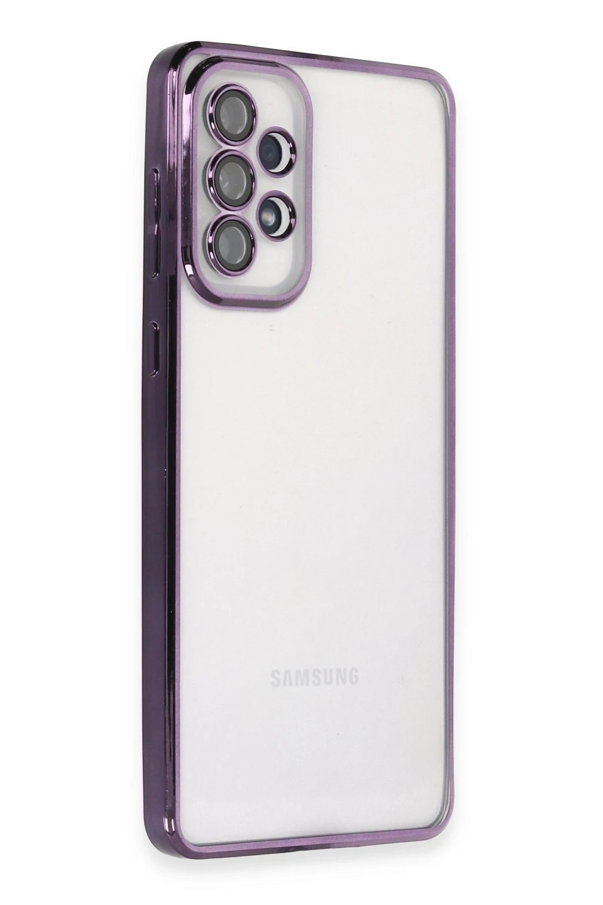 Newface Samsung Galaxy A53 5G Kılıf Razer Lensli Silikon - Mor