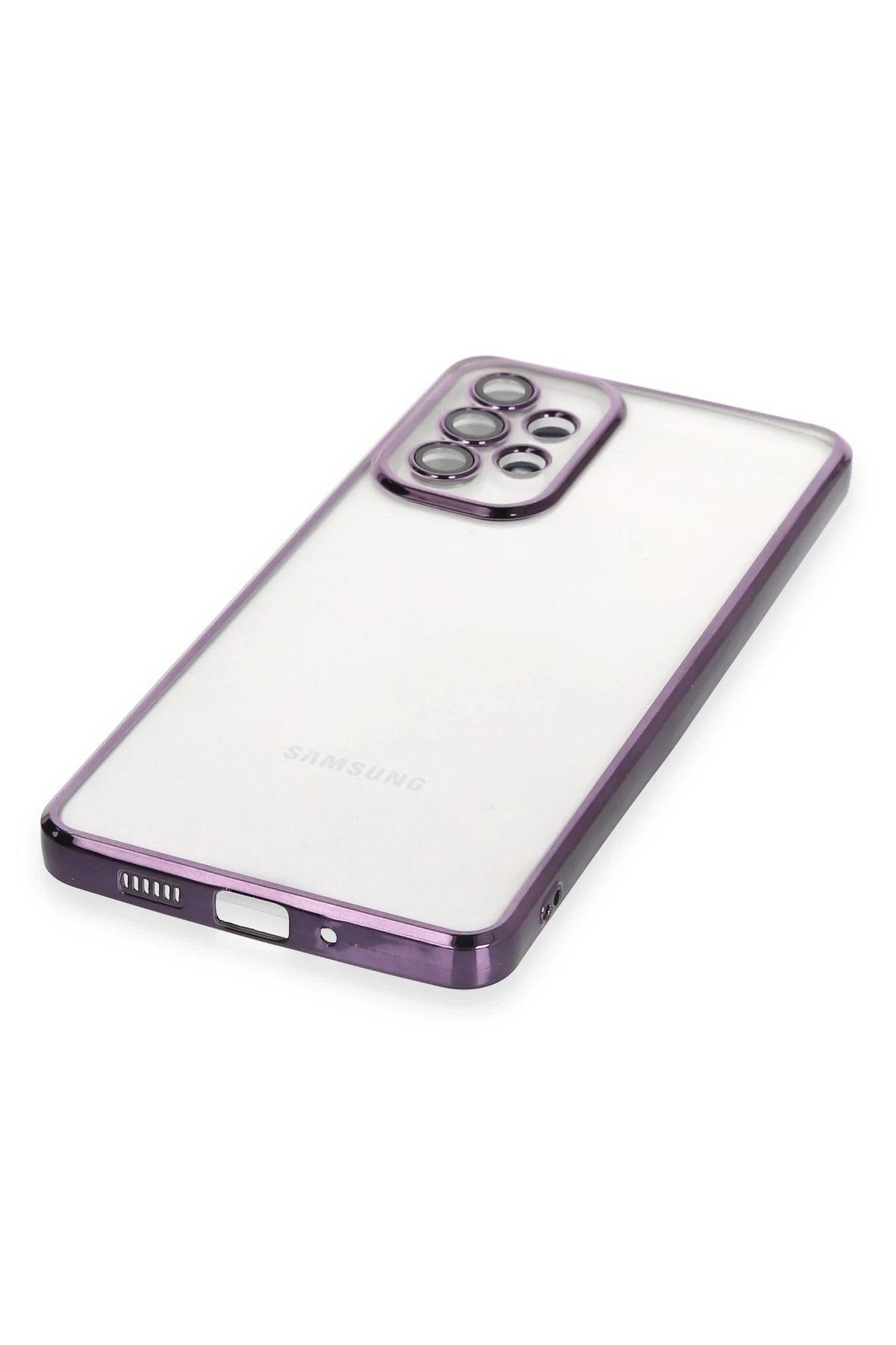 Newface Samsung Galaxy A53 5G Kılıf Razer Lensli Silikon - Mor