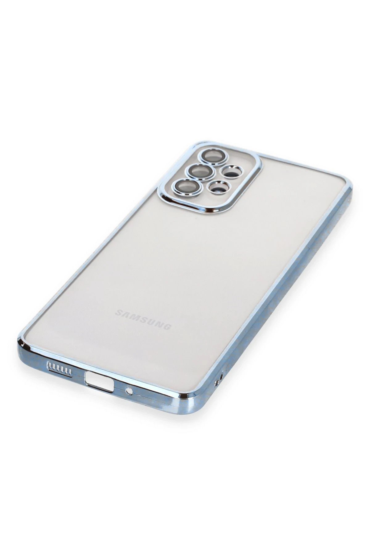 Newface Samsung Galaxy A53 5G Kılıf Razer Lensli Silikon - Açık Mavi