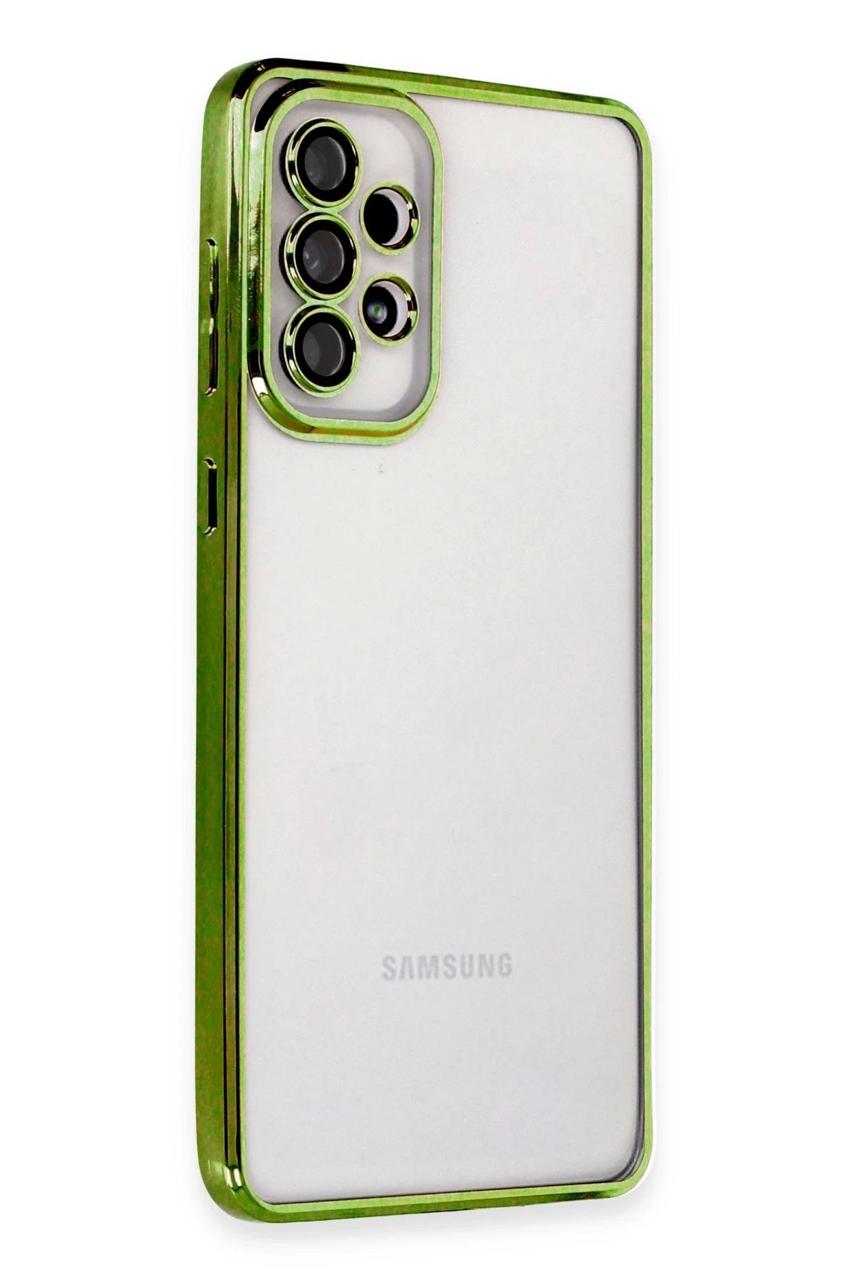 Newface Samsung Galaxy A73 5G Kılıf Razer Lensli Silikon - Yeşil