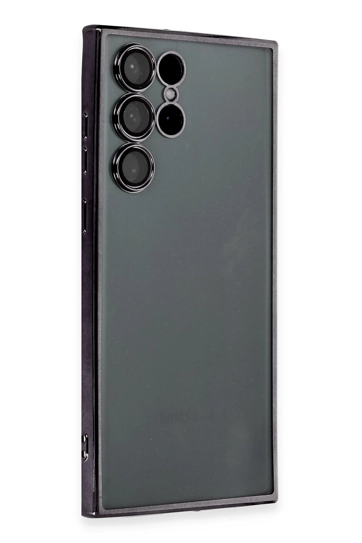 Newface Samsung Galaxy S22 Ultra Kılıf Razer Lensli Silikon - Siyah