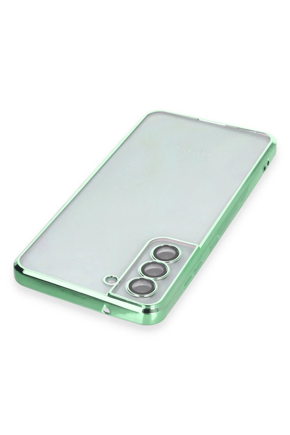 Newface Samsung Galaxy S21 FE Kılıf Razer Lensli Silikon - Yeşil