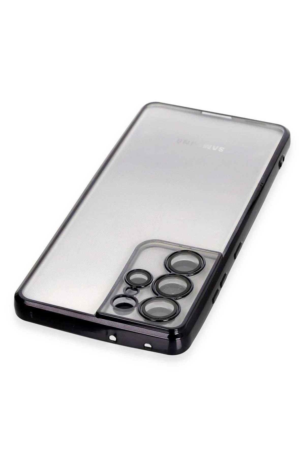 Newface Samsung Galaxy S21 Ultra Kılıf Razer Lensli Silikon - Siyah