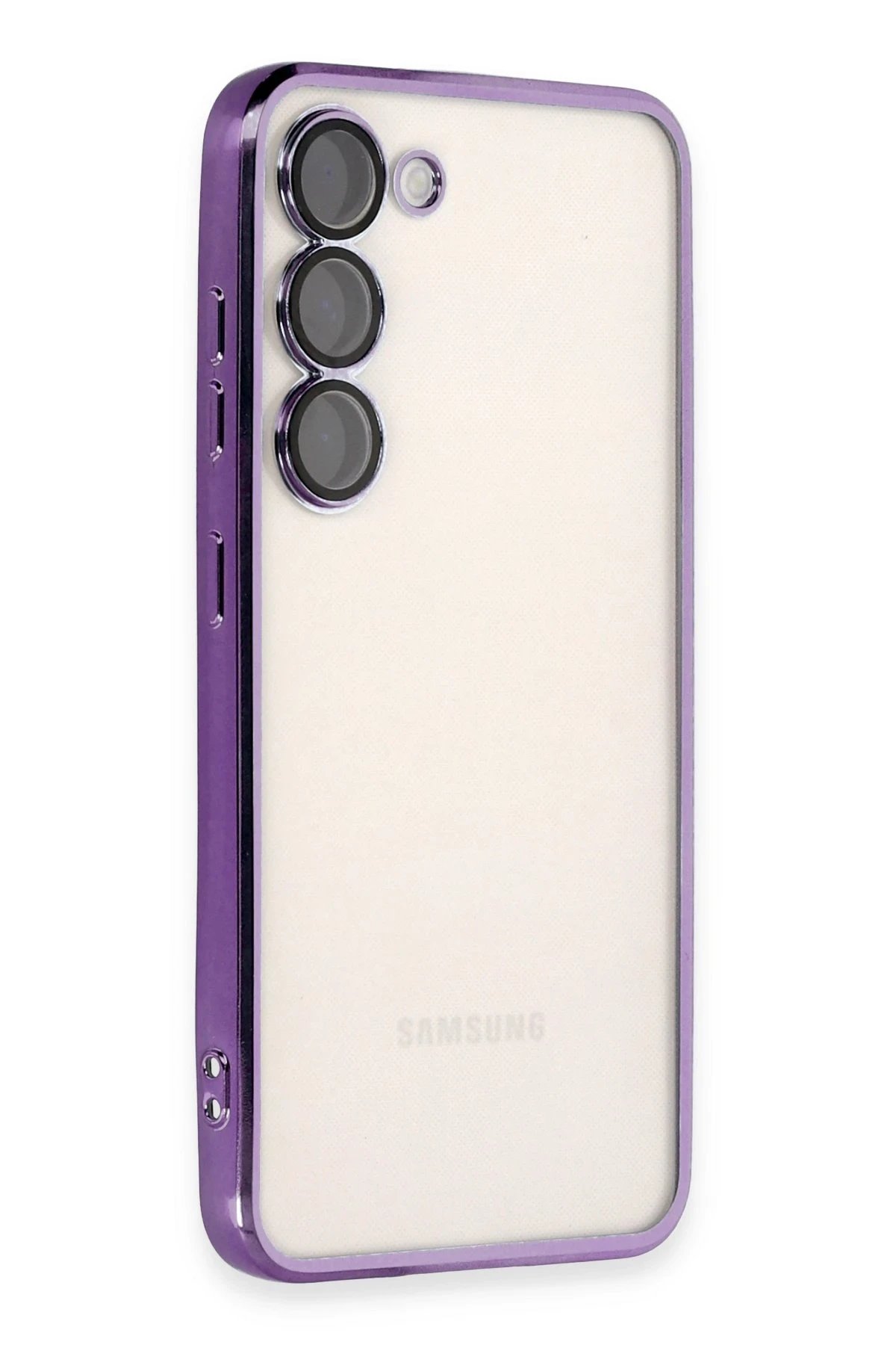 Newface Samsung Galaxy S23 Kılıf Razer Lensli Silikon - Mor