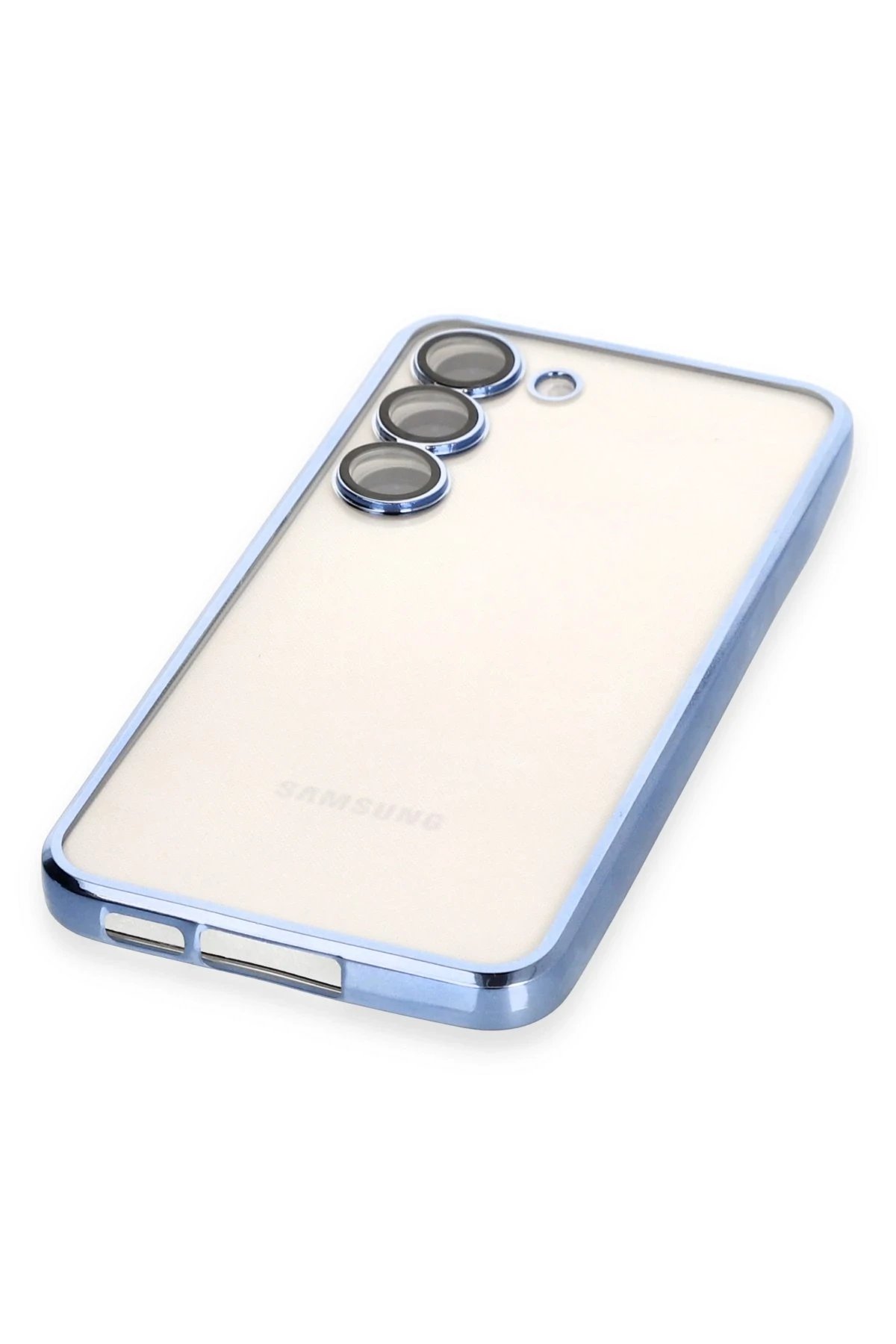 Newface Samsung Galaxy S23 Kılıf Razer Lensli Silikon - Açık Mavi