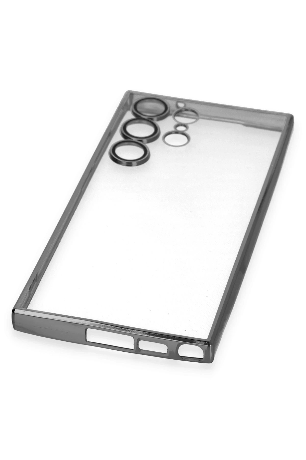 Newface Samsung Galaxy S23 Ultra Kılıf Razer Lensli Silikon - Siyah