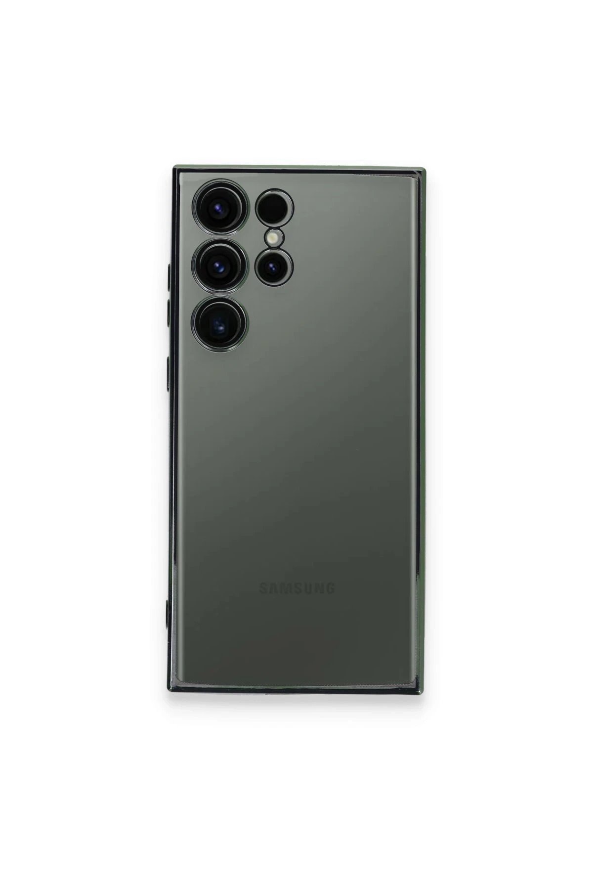 Newface Samsung Galaxy S23 Ultra Kılıf Razer Lensli Silikon - Yeşil