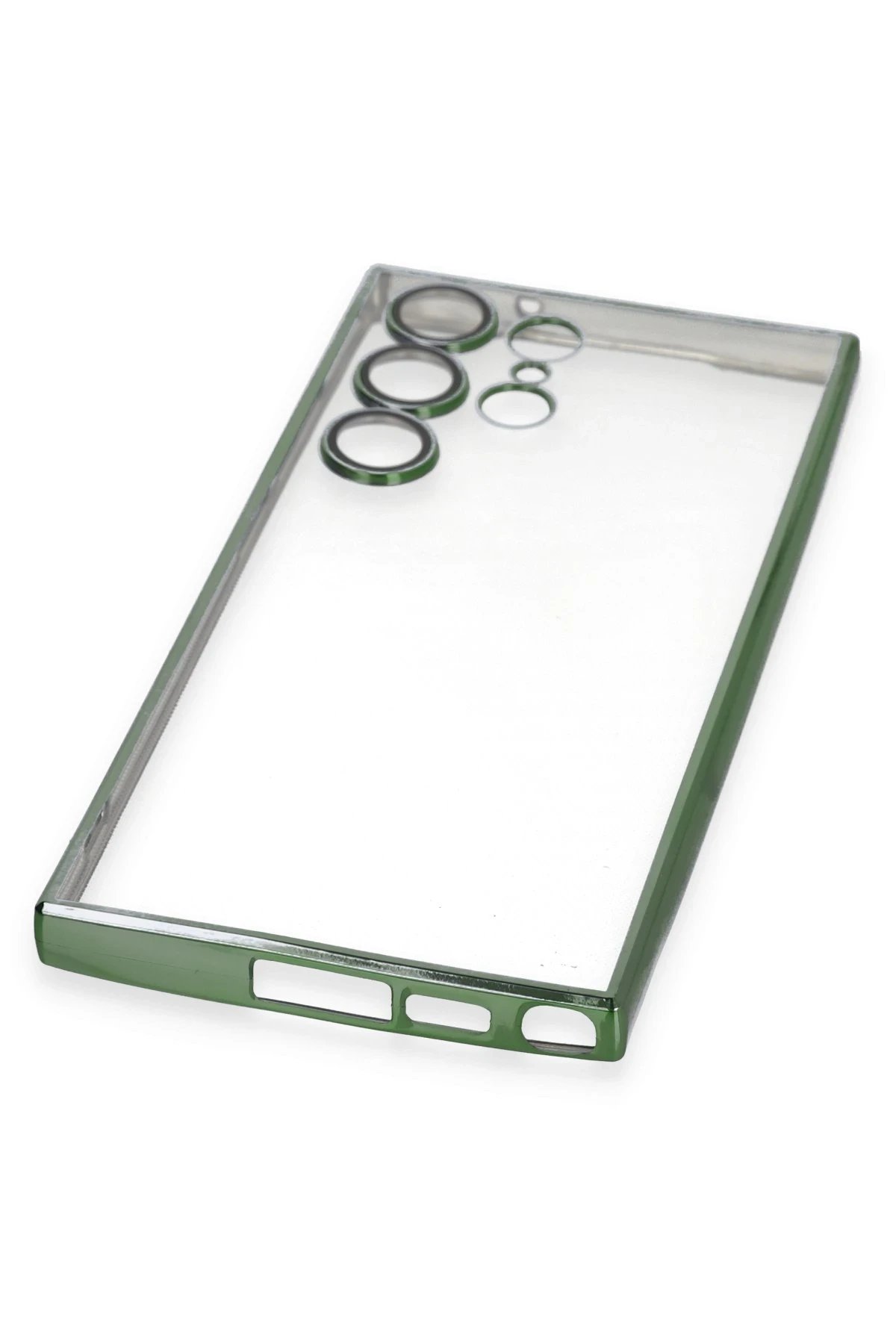 Newface Samsung Galaxy S23 Ultra Kılıf Razer Lensli Silikon - Yeşil