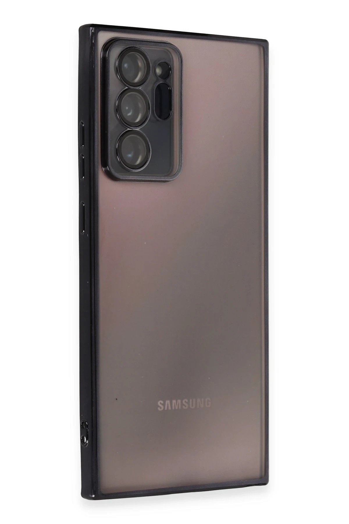 Newface Samsung Galaxy Note 20 Ultra Kılıf Razer Lensli Silikon - Siyah