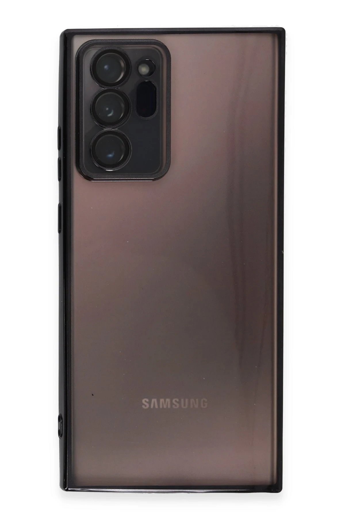 Newface Samsung Galaxy Note 20 Ultra Kılıf Razer Lensli Silikon - Siyah