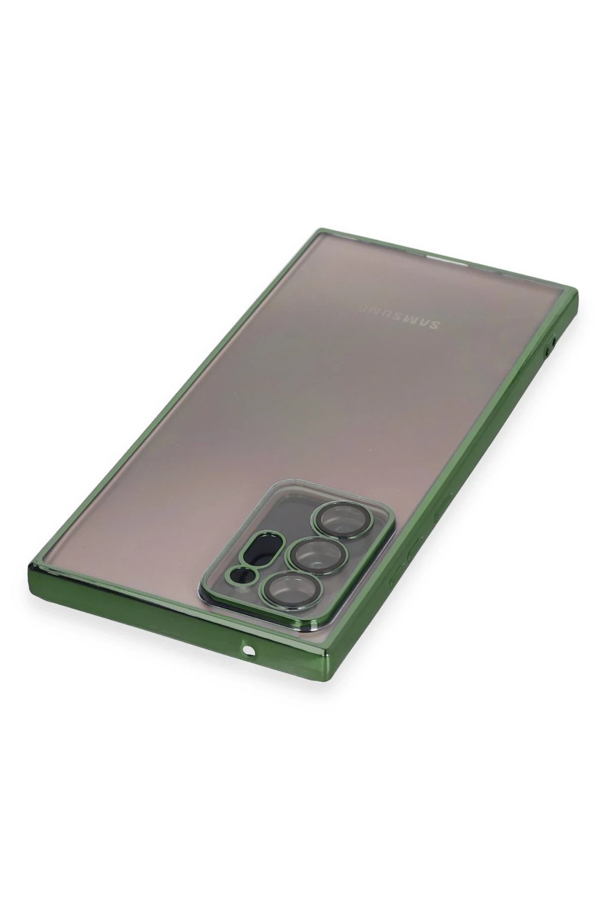 Newface Samsung Galaxy Note 20 Ultra Kılıf Razer Lensli Silikon - Yeşil