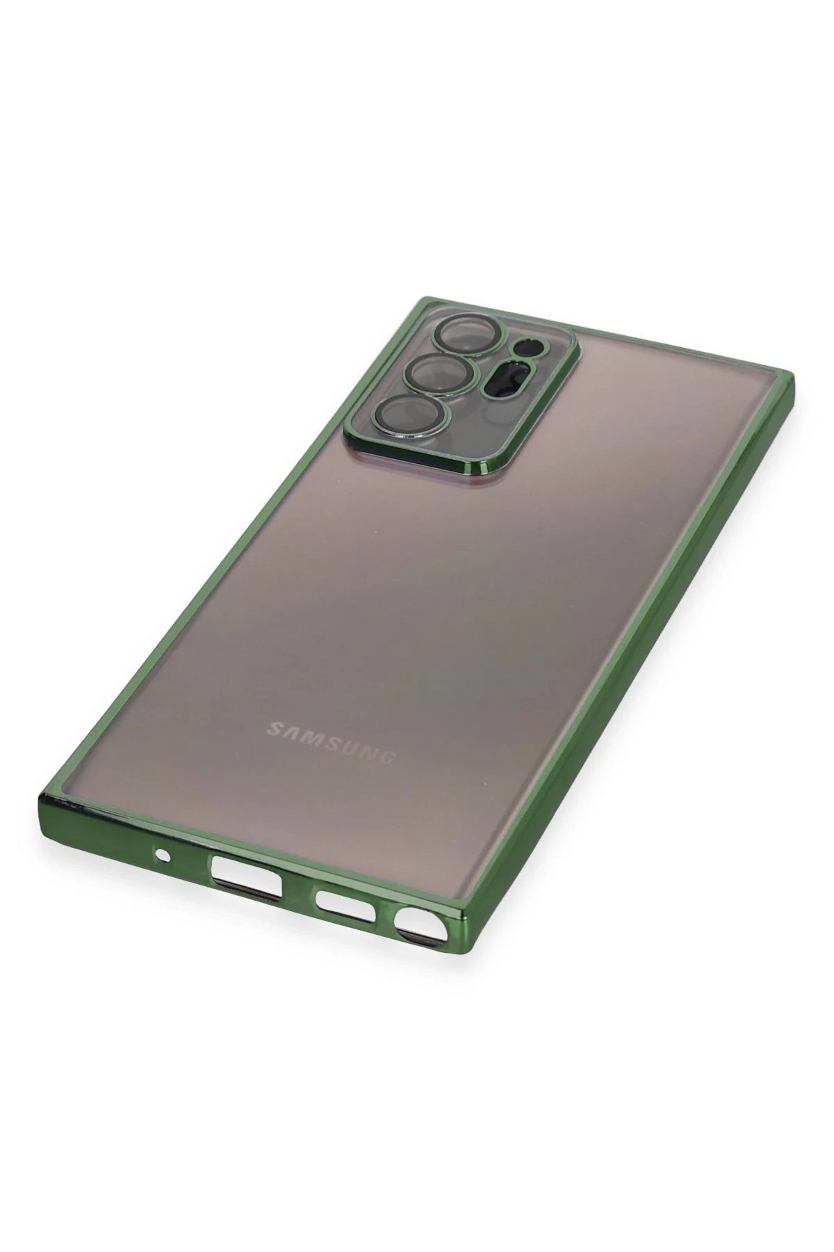 Newface Samsung Galaxy Note 20 Ultra Kılıf Razer Lensli Silikon - Yeşil