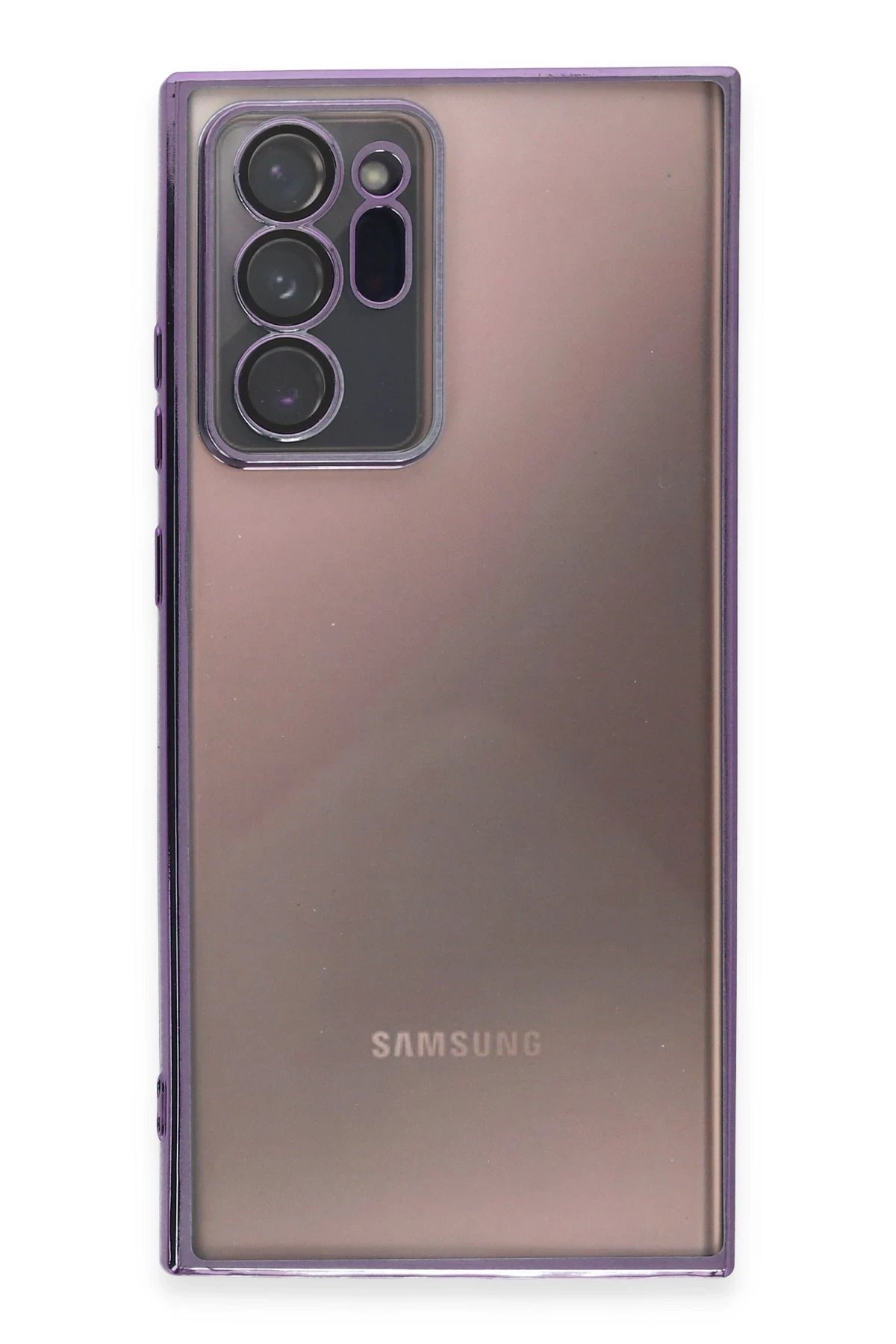 Newface Samsung Galaxy Note 20 Ultra Kılıf Razer Lensli Silikon - Mor