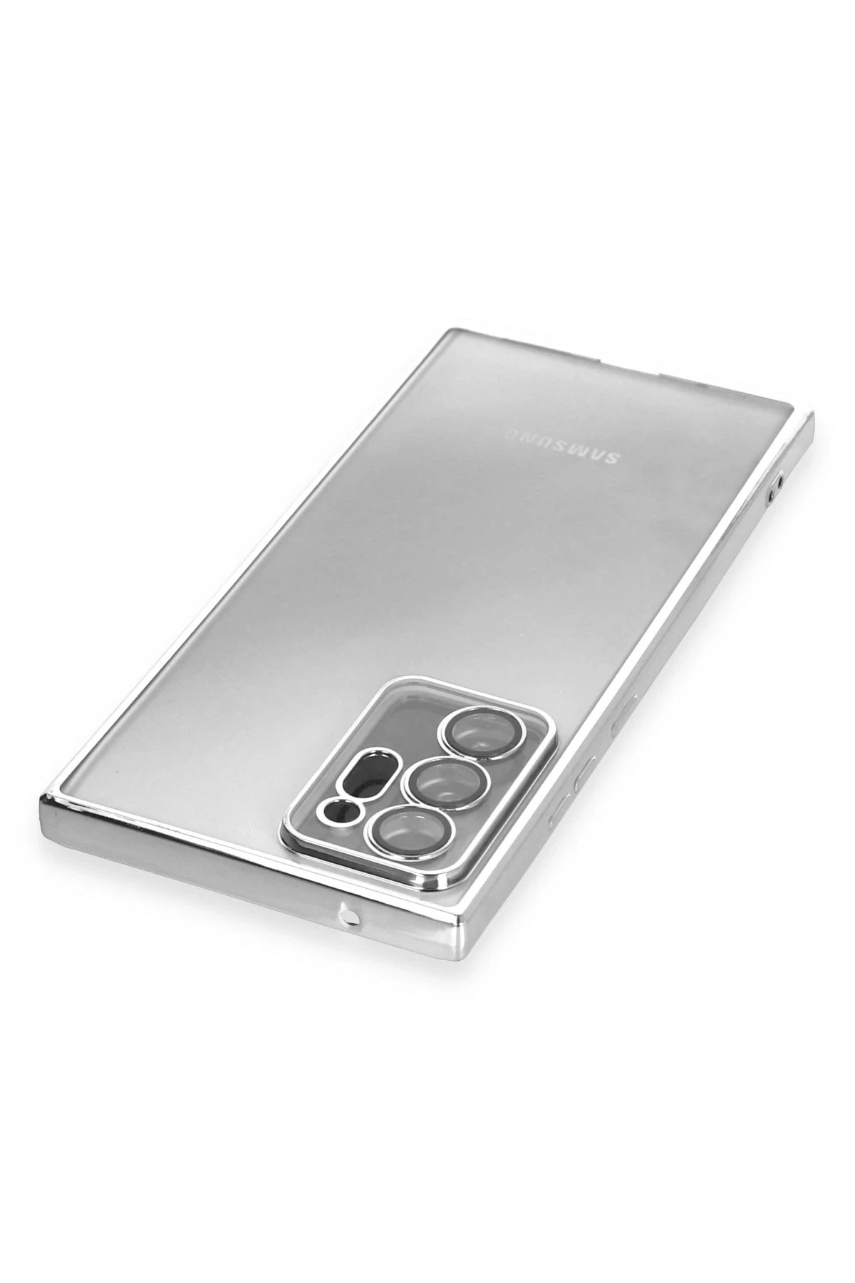 Newface Samsung Galaxy Note 20 Ultra Kılıf Razer Lensli Silikon - Gümüş