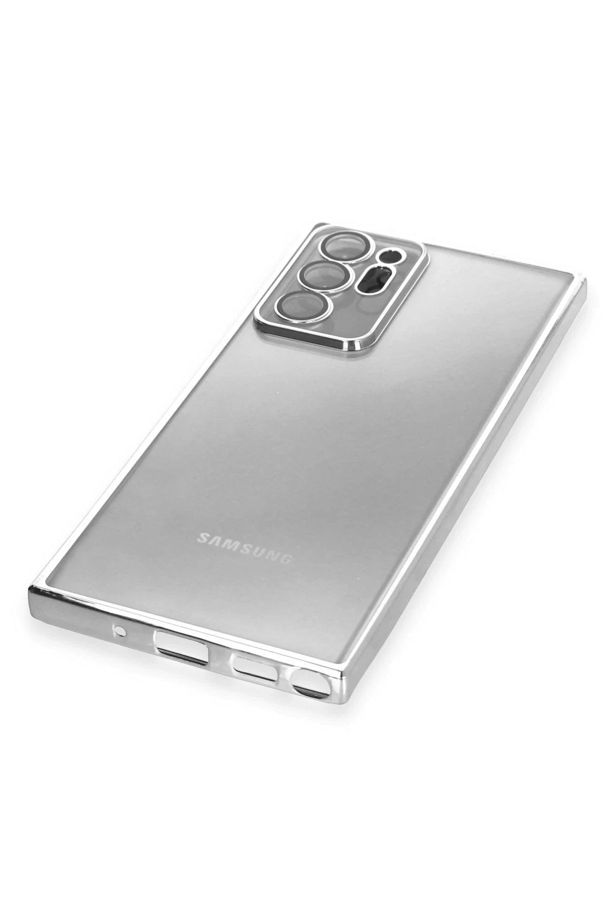 Newface Samsung Galaxy Note 20 Ultra Kılıf Razer Lensli Silikon - Gümüş