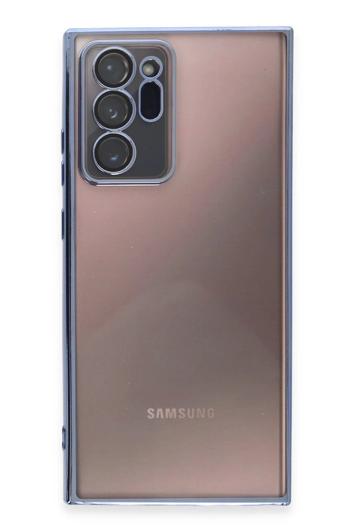 Newface Samsung Galaxy Note 20 Ultra Kılıf Razer Lensli Silikon - Açık Mavi