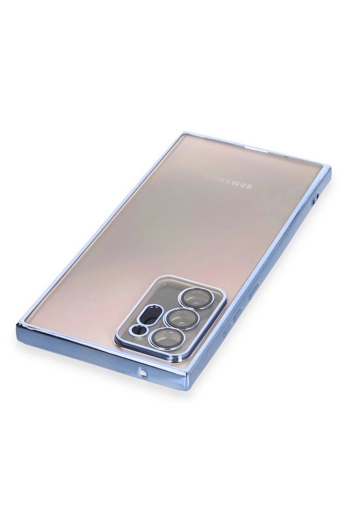 Newface Samsung Galaxy Note 20 Ultra Kılıf Razer Lensli Silikon - Açık Mavi