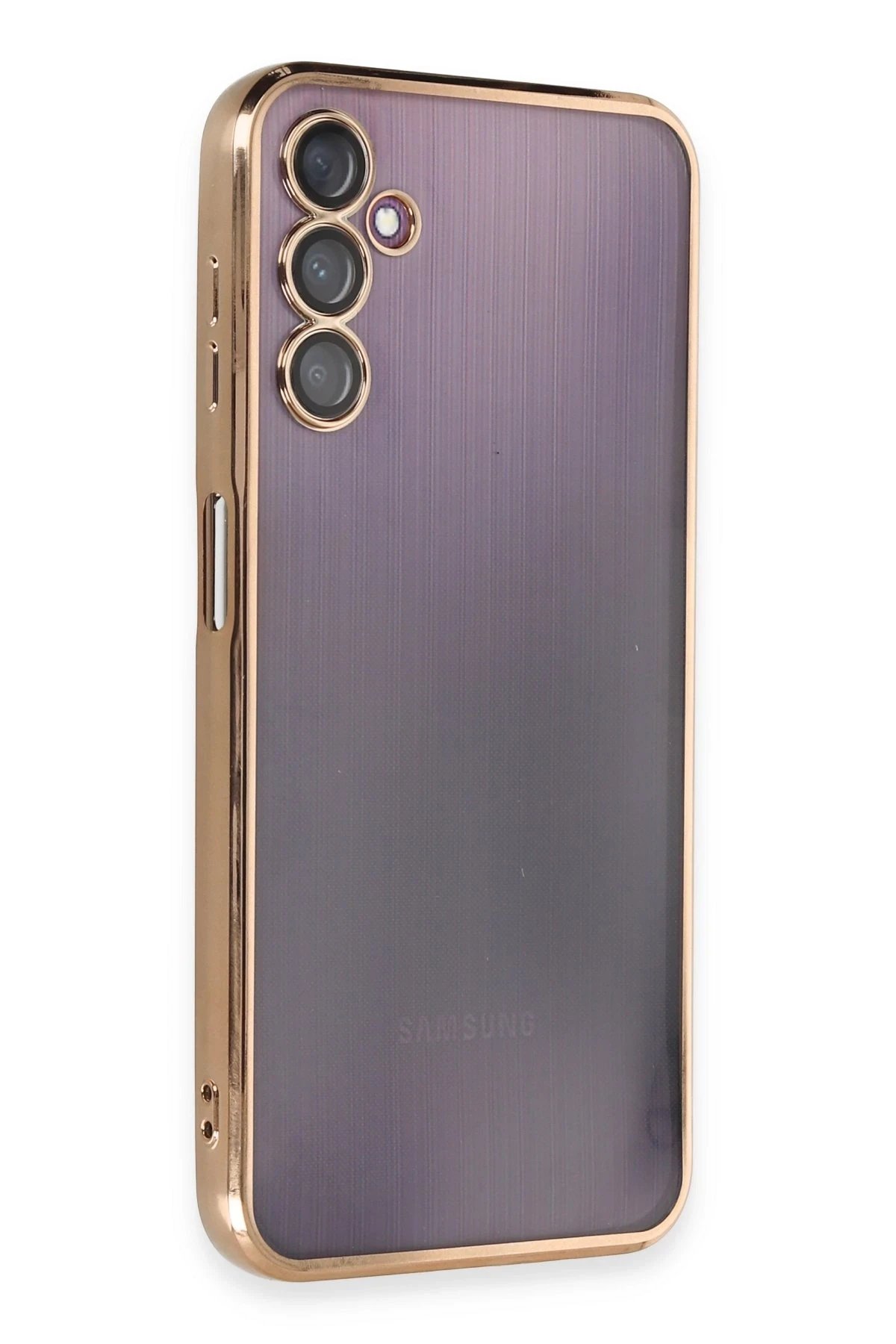 Newface Samsung Galaxy A14 4G Kılıf Razer Lensli Silikon - Gold