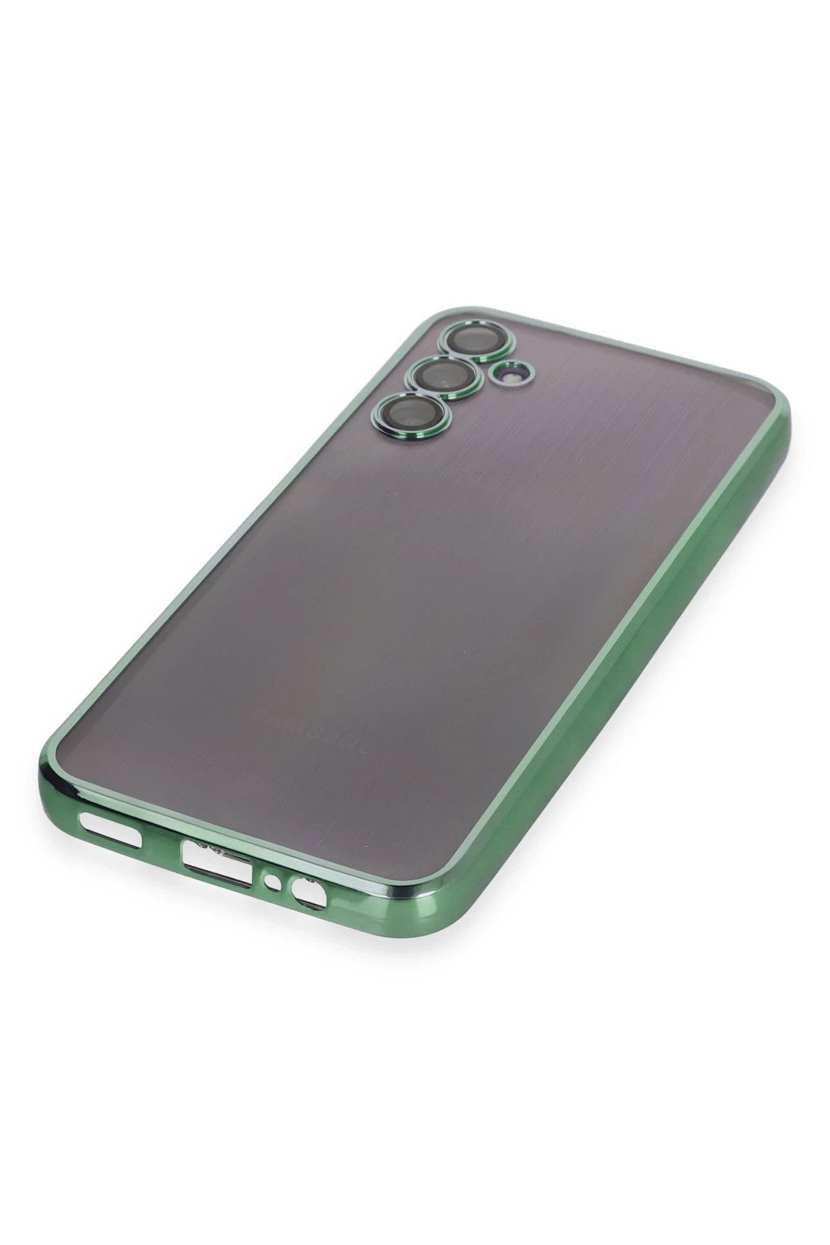 Newface Samsung Galaxy A14 4G Kılıf Razer Lensli Silikon - Yeşil