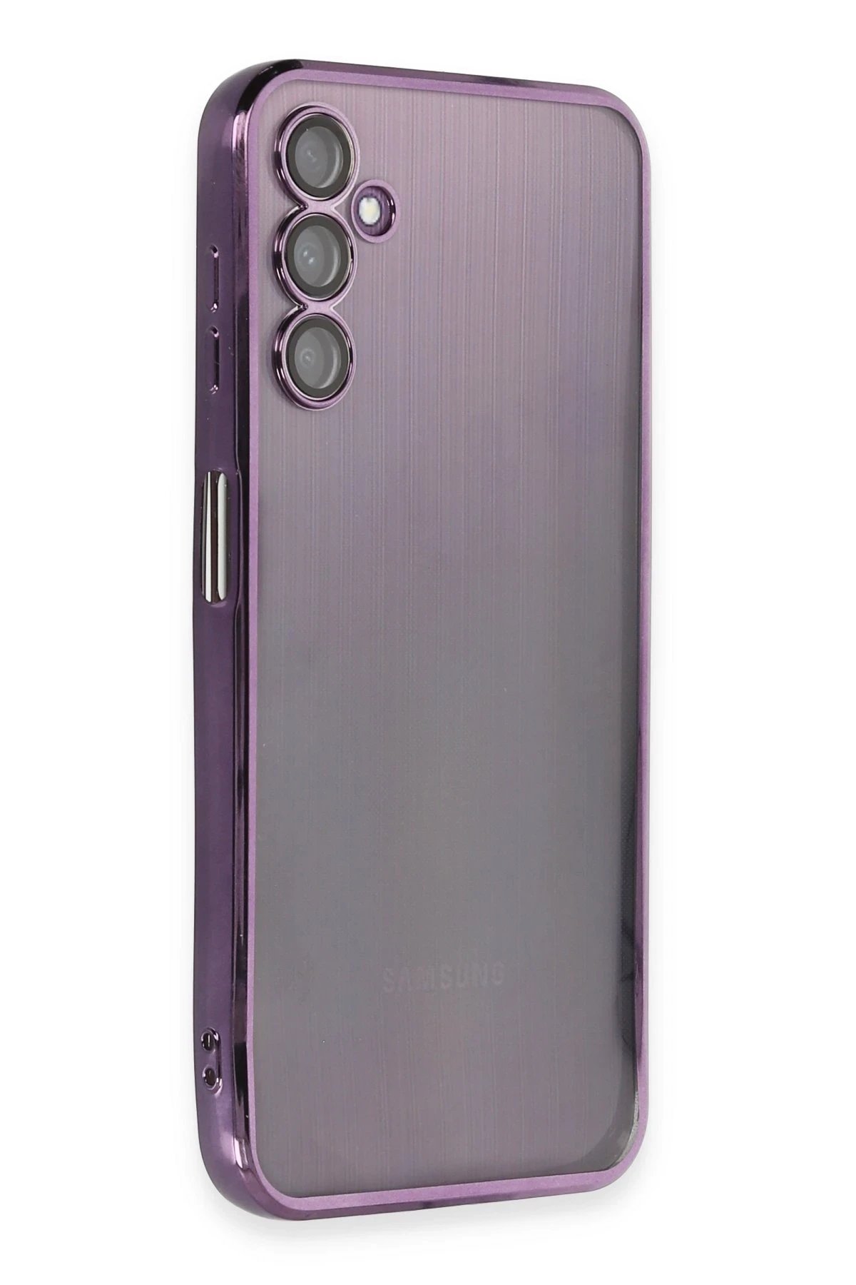 Newface Samsung Galaxy A14 4G Kılıf Razer Lensli Silikon - Mor