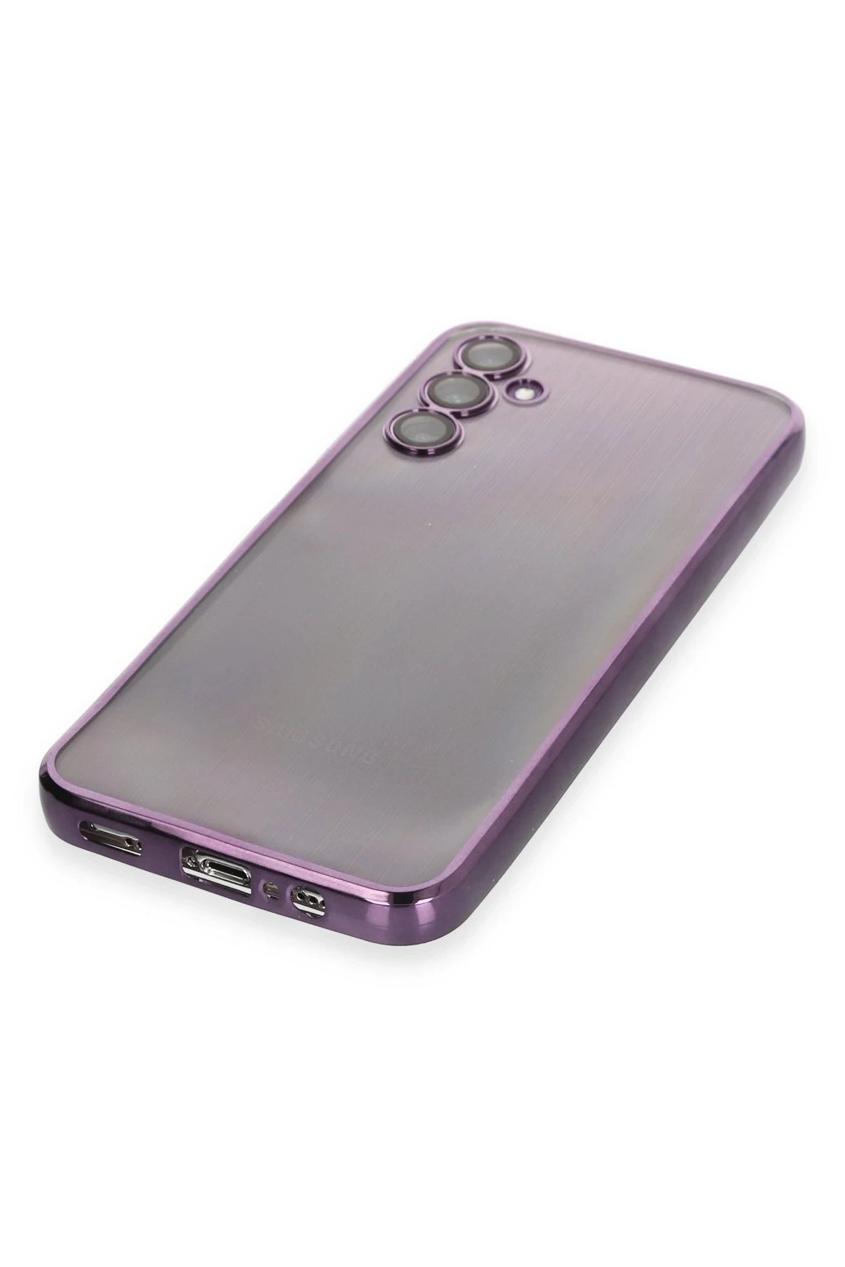 Newface Samsung Galaxy A14 4G Kılıf Razer Lensli Silikon - Mor