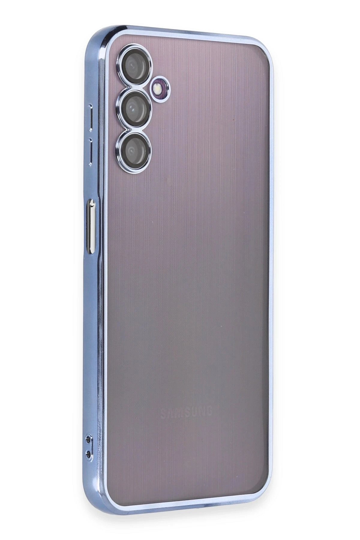 Newface Samsung Galaxy A14 4G Kılıf Razer Lensli Silikon - Açık Mavi