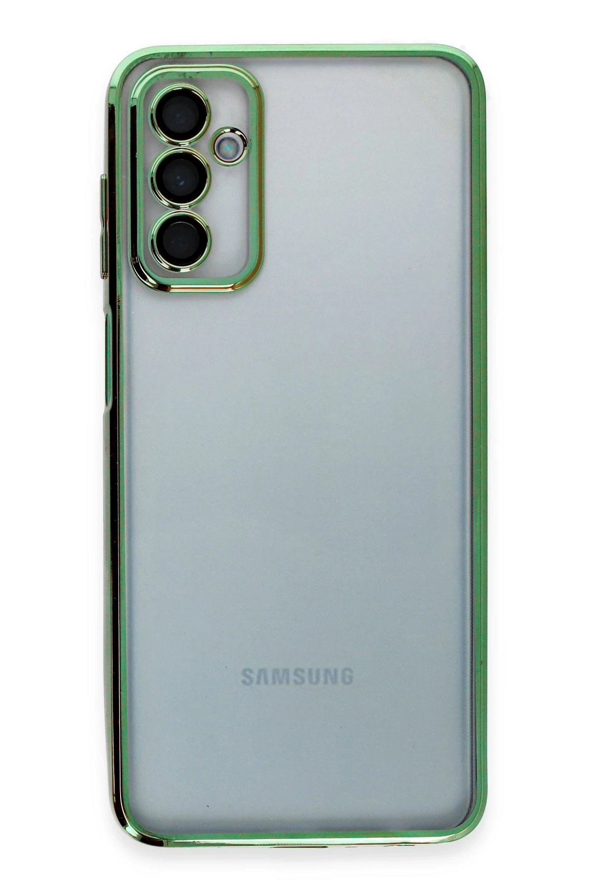 Newface Samsung Galaxy M23 Kılıf Razer Lensli Silikon - Yeşil