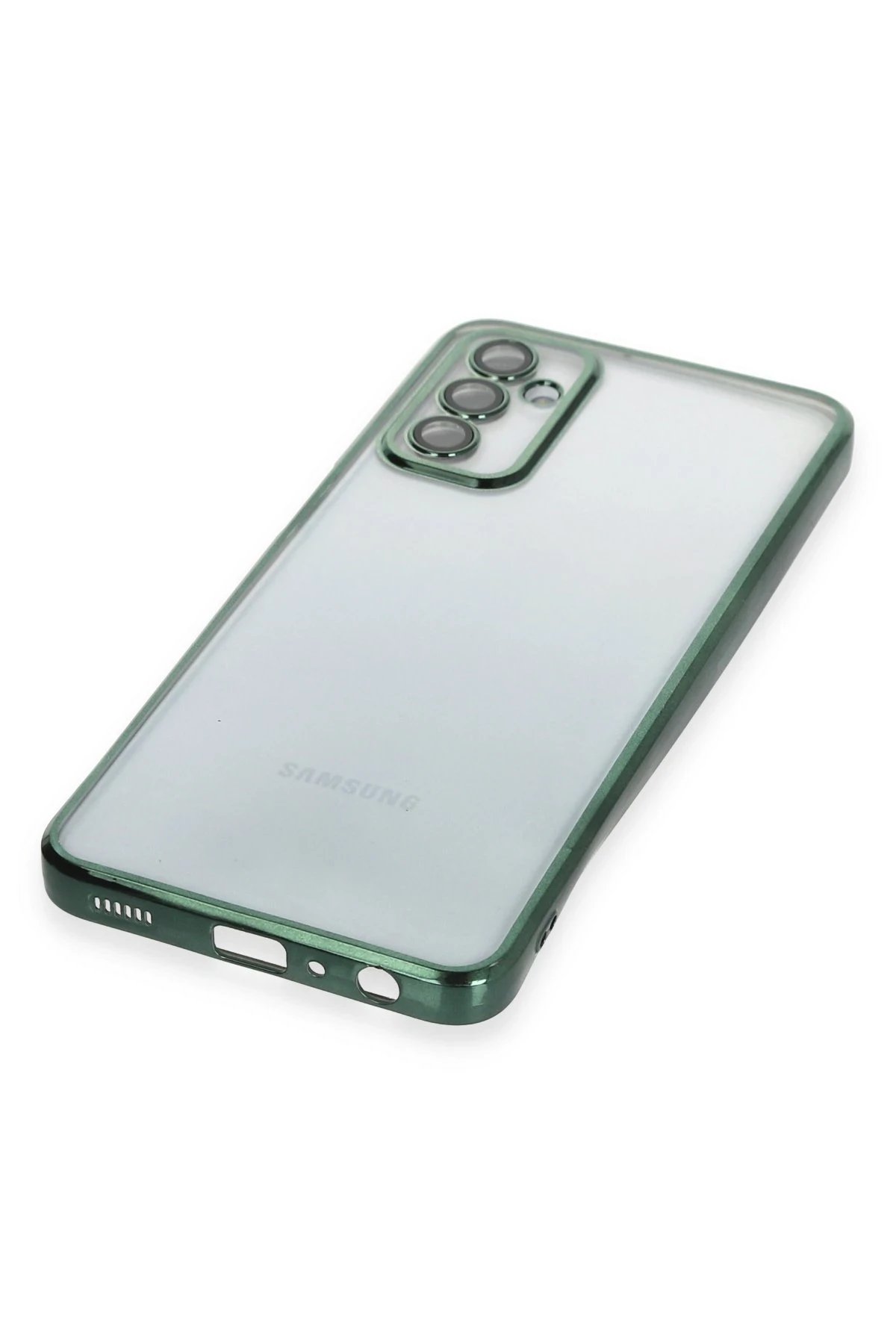 Newface Samsung Galaxy M23 Kılıf Razer Lensli Silikon - Yeşil