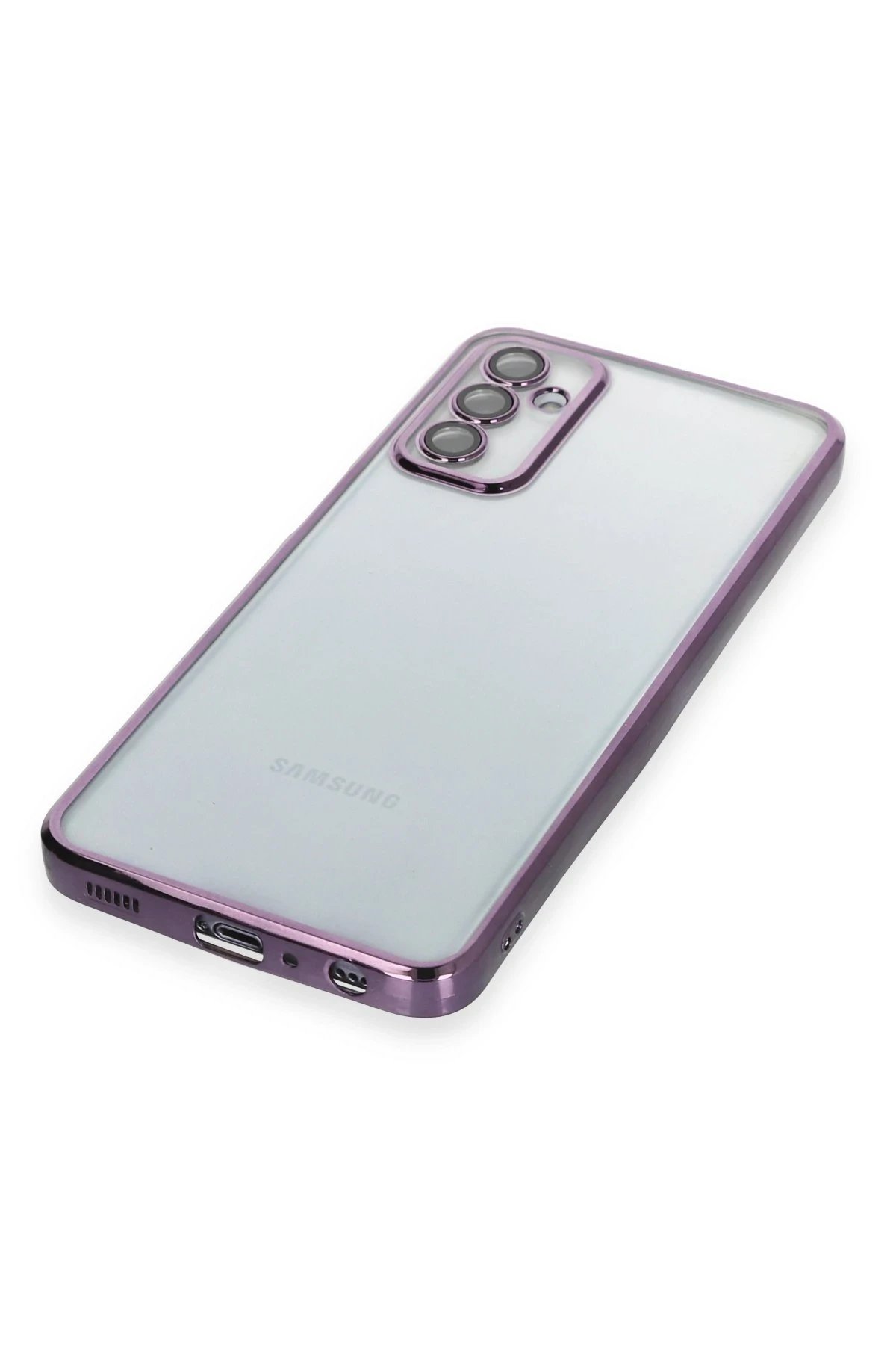 Newface Samsung Galaxy M23 Kılıf Razer Lensli Silikon - Mor