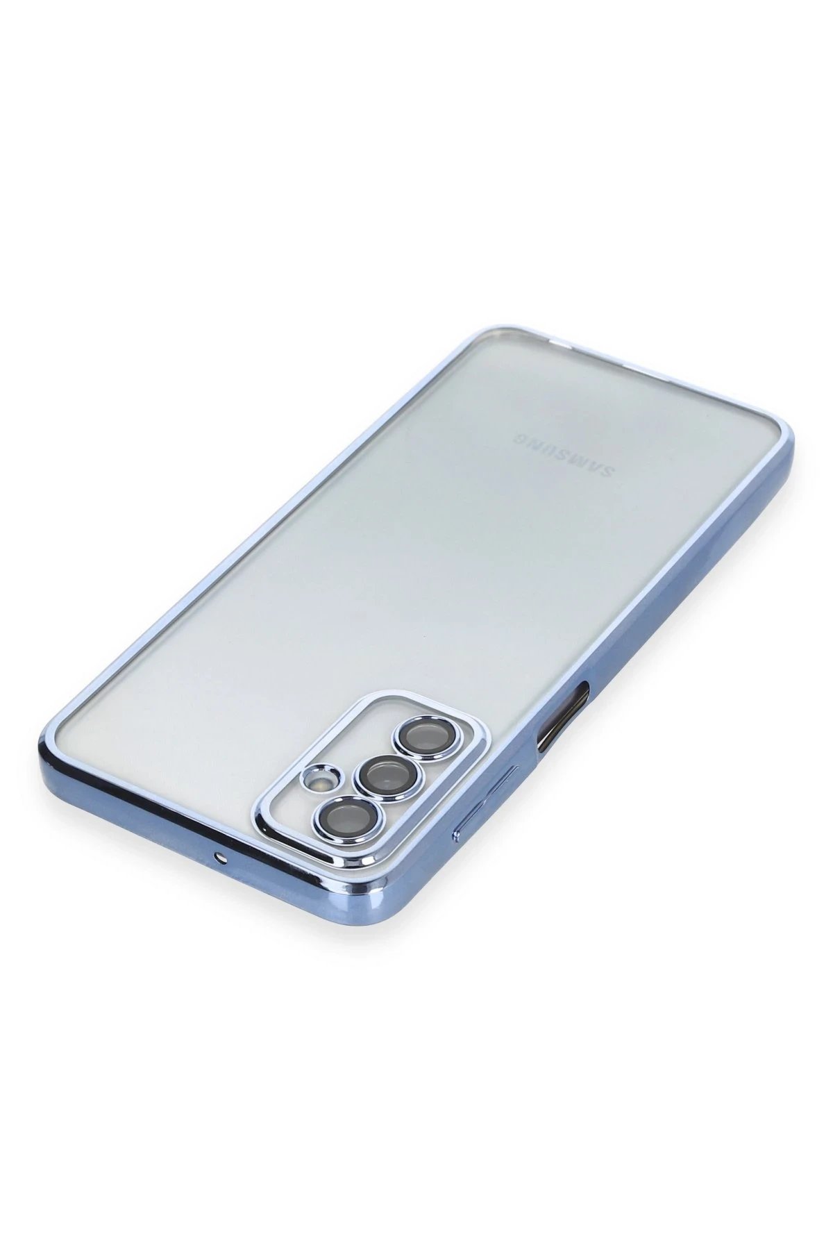 Newface Samsung Galaxy M23 Kılıf Razer Lensli Silikon - Açık Mavi