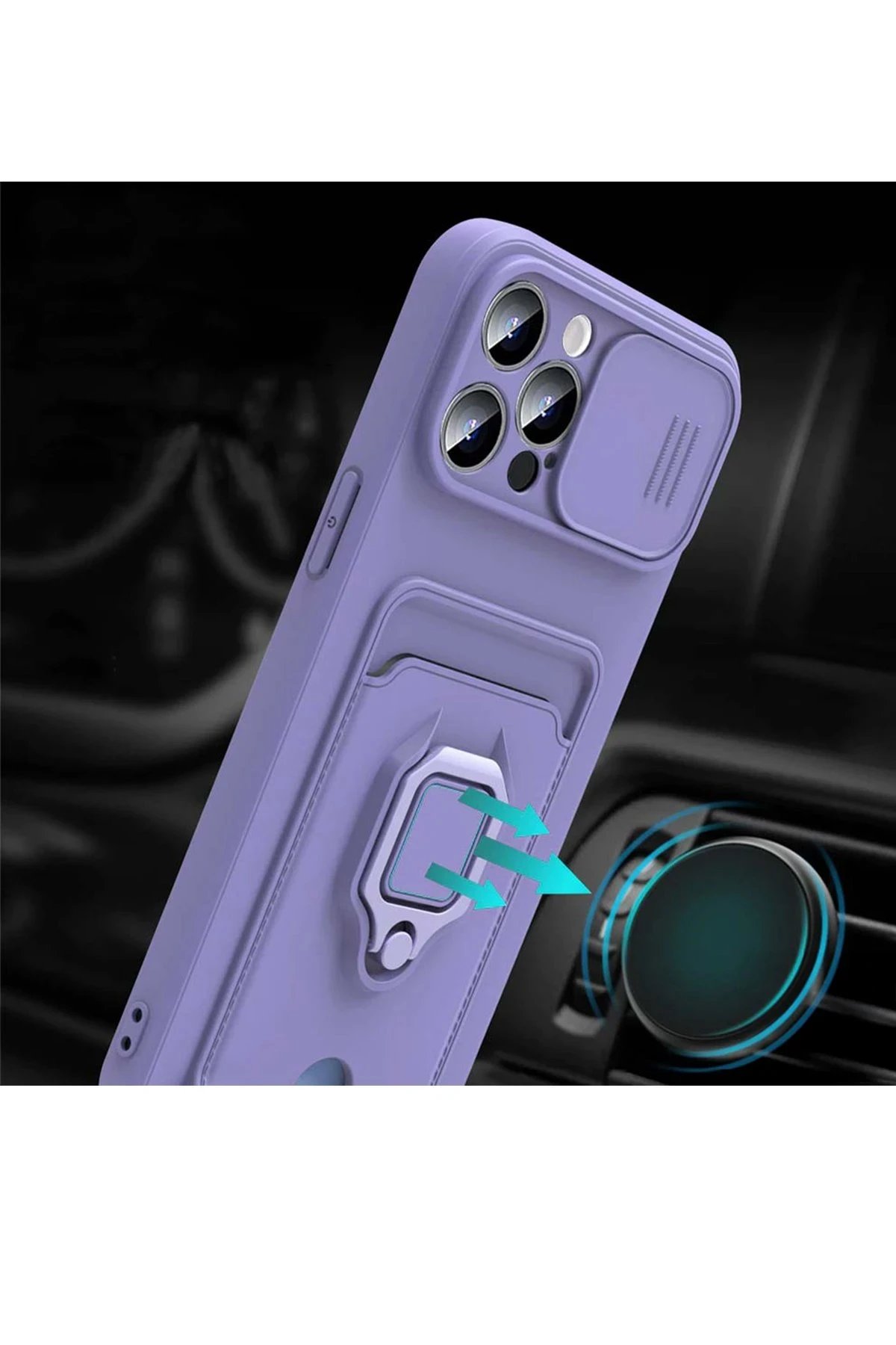 Newface Samsung Galaxy A55 5G Kılıf Zuma Kartvizitli Yüzüklü Silikon - Kırmızı