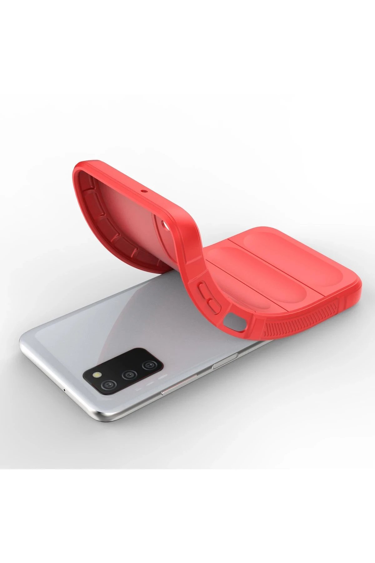 Newface Samsung Galaxy A03S Kılıf Optimum Silikon - Kırmızı