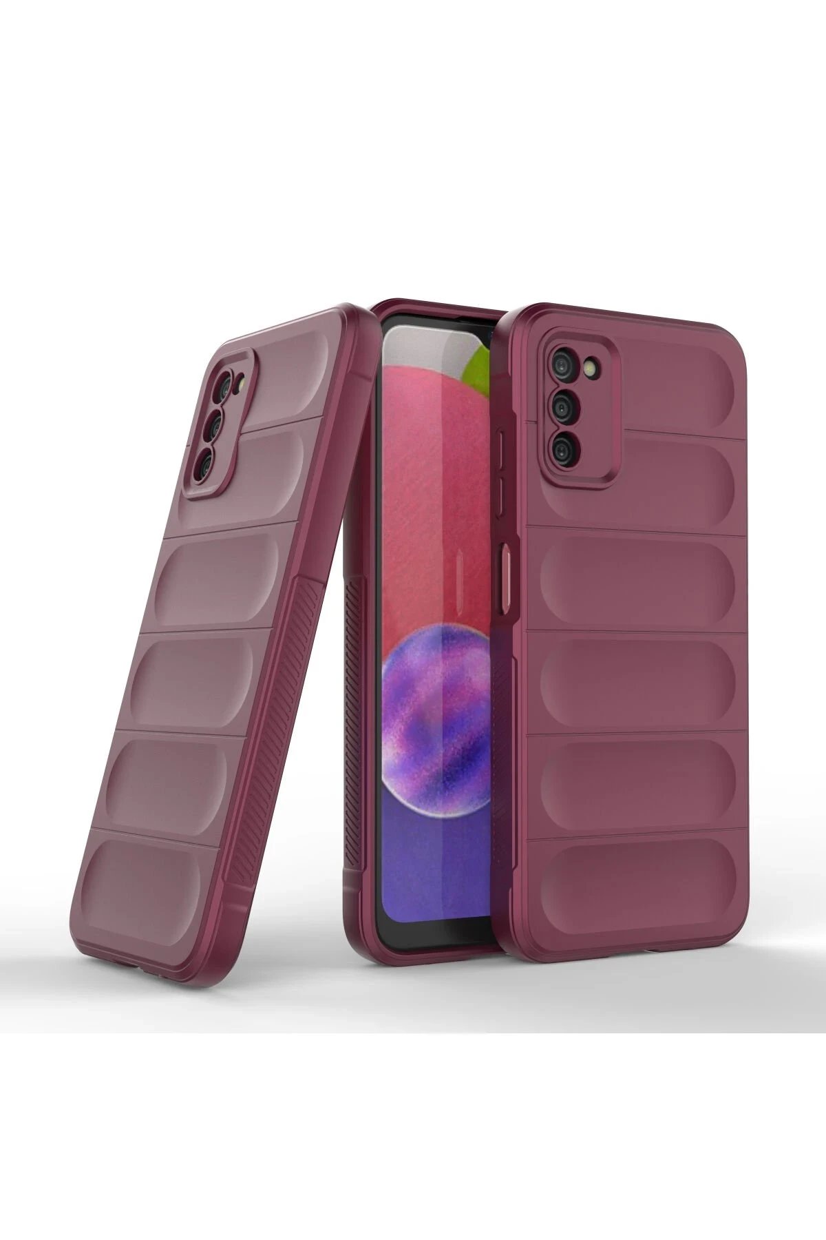 Newface Samsung Galaxy A03S Kılıf Optimum Silikon - Bordo