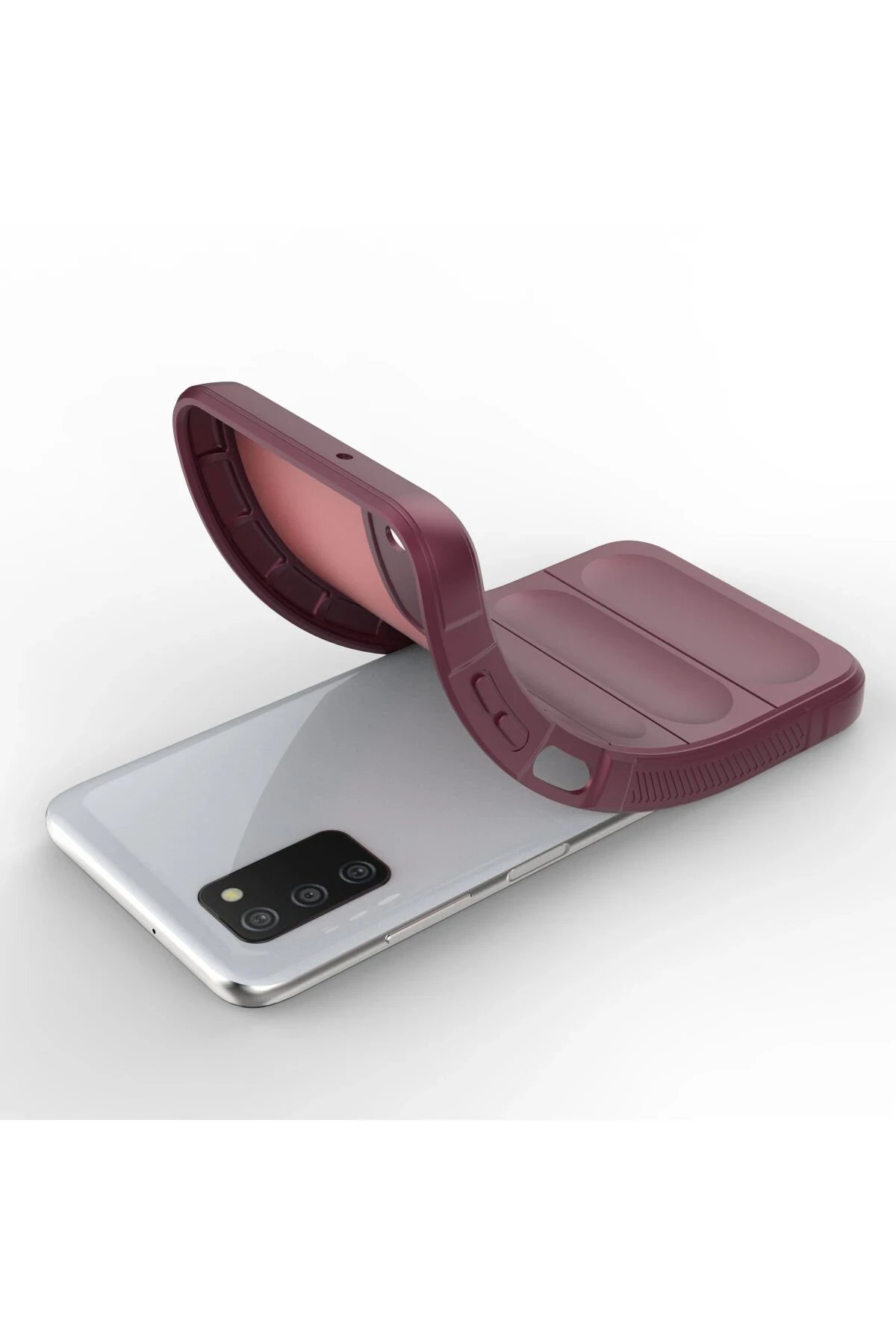 Newface Samsung Galaxy A03S Kılıf Optimum Silikon - Bordo