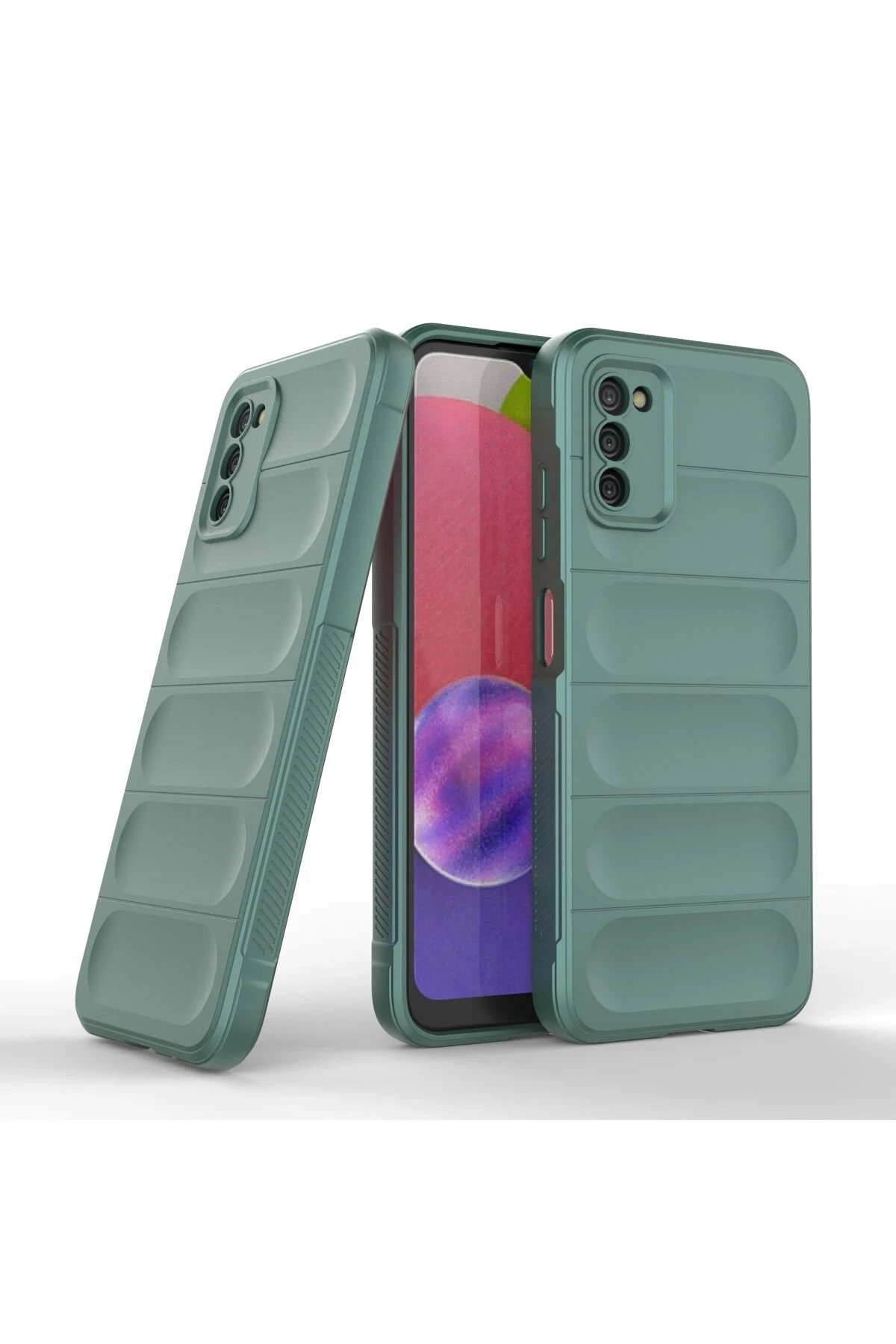 Newface Samsung Galaxy A03S Kılıf Optimum Silikon - Koyu Yeşil