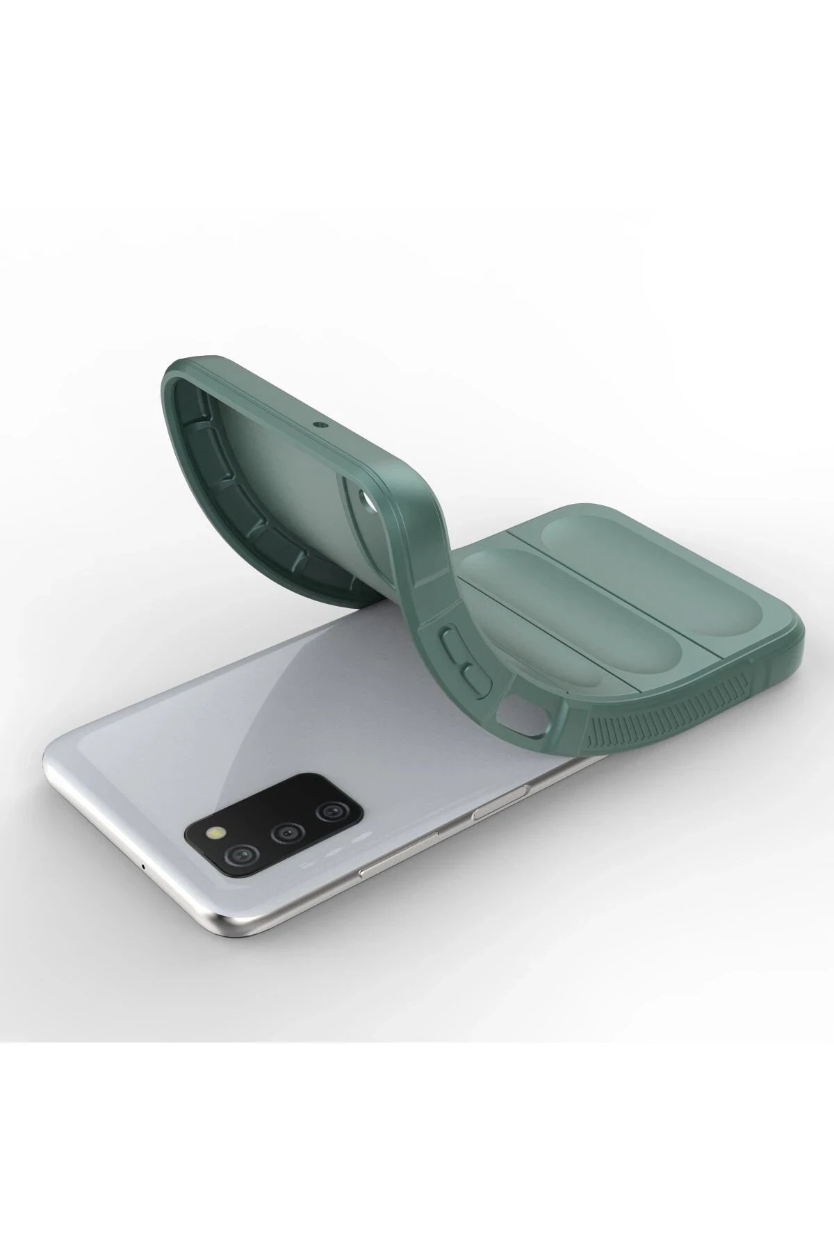 Newface Samsung Galaxy A03S Kılıf Optimum Silikon - Koyu Yeşil