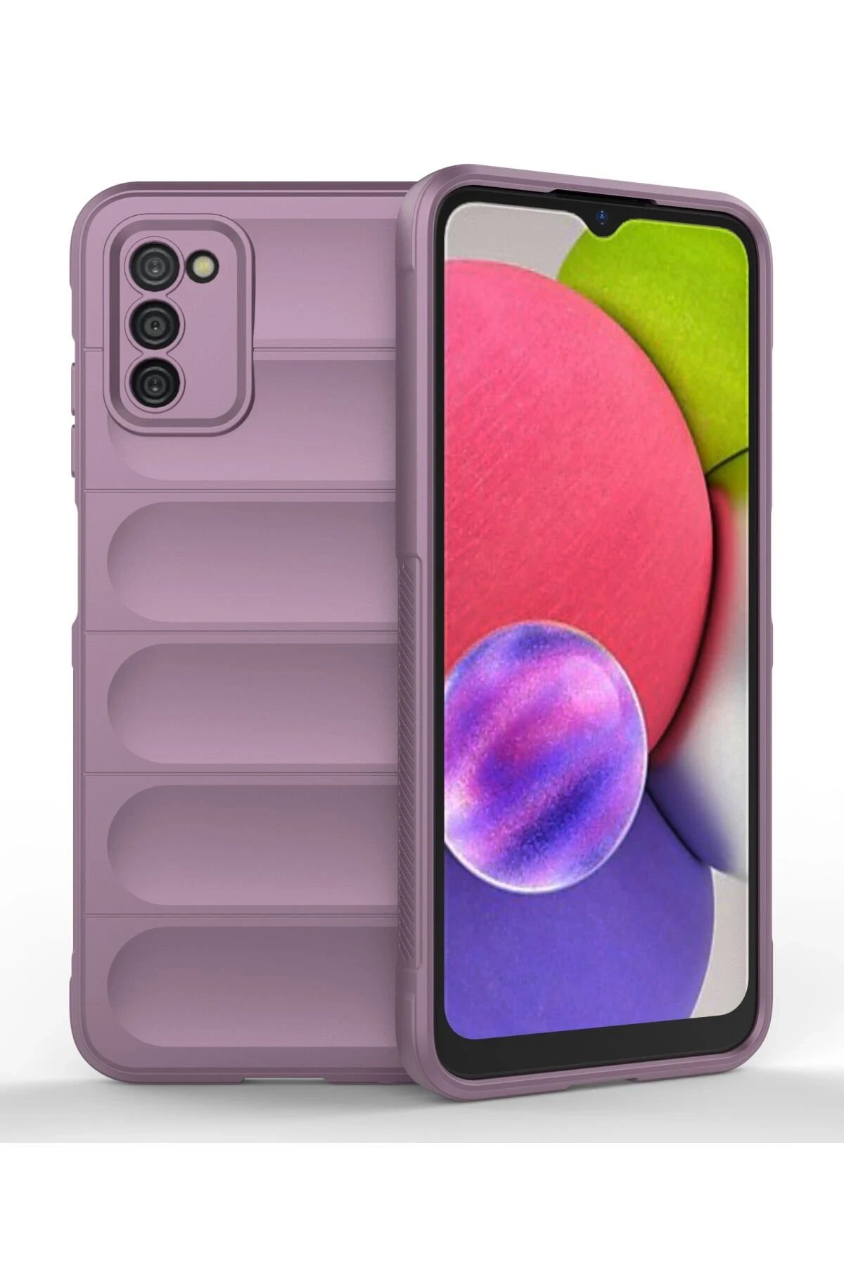 Newface Samsung Galaxy A03S Kılıf Optimum Silikon - Mor