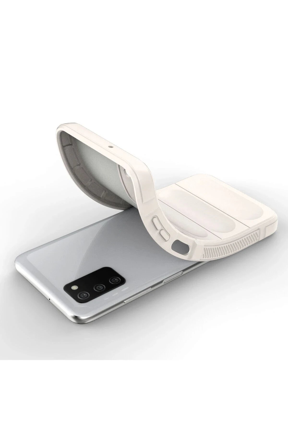 Newface Samsung Galaxy A03S Kılıf Optimum Silikon - Krem