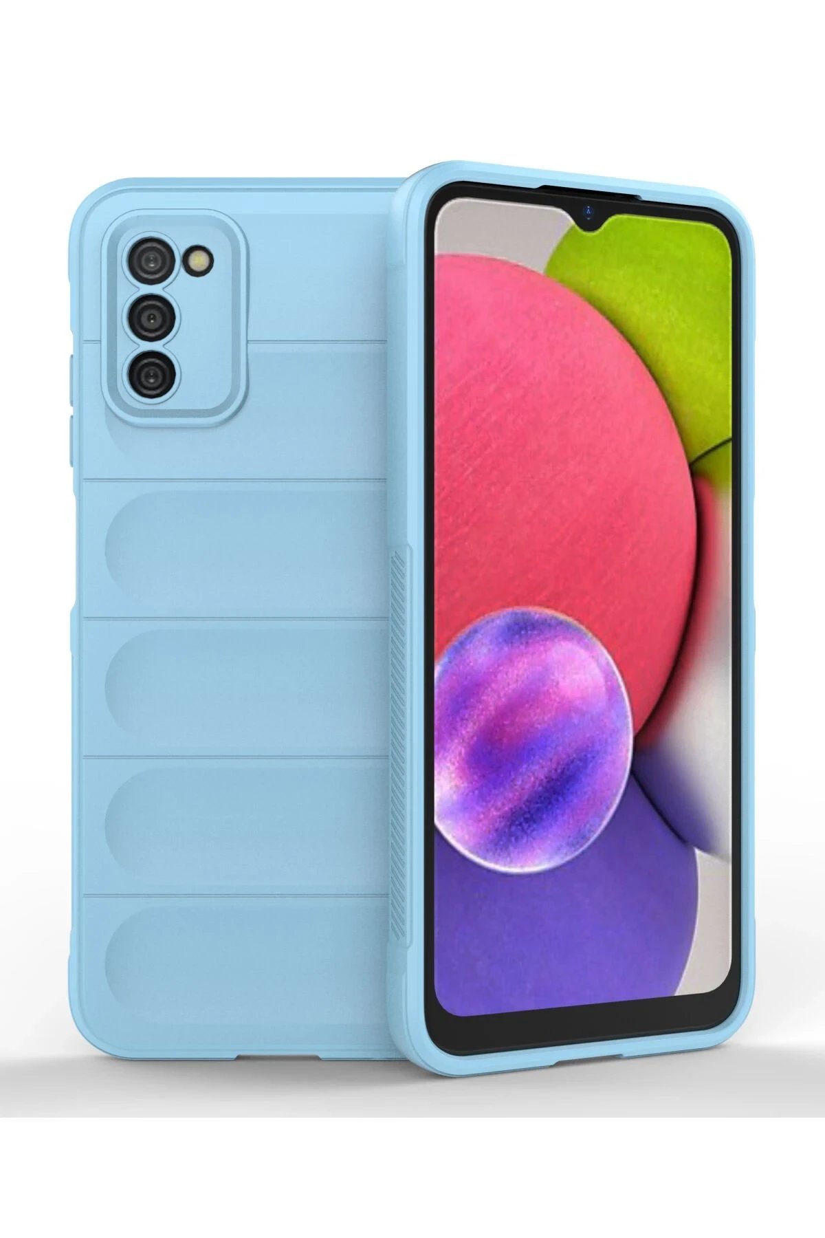 Newface Samsung Galaxy A03S Kılıf Optimum Silikon - Sky Blue