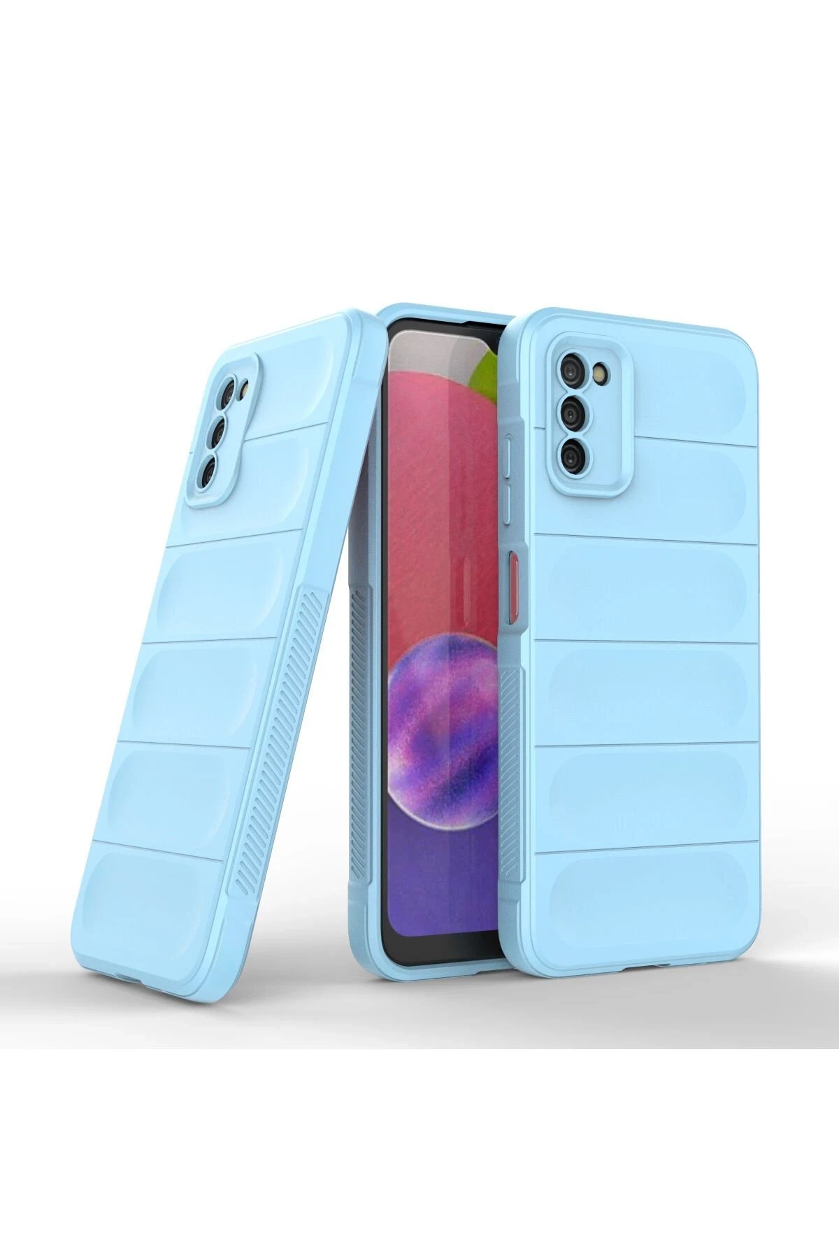 Newface Samsung Galaxy A03S Kılıf Optimum Silikon - Sky Blue