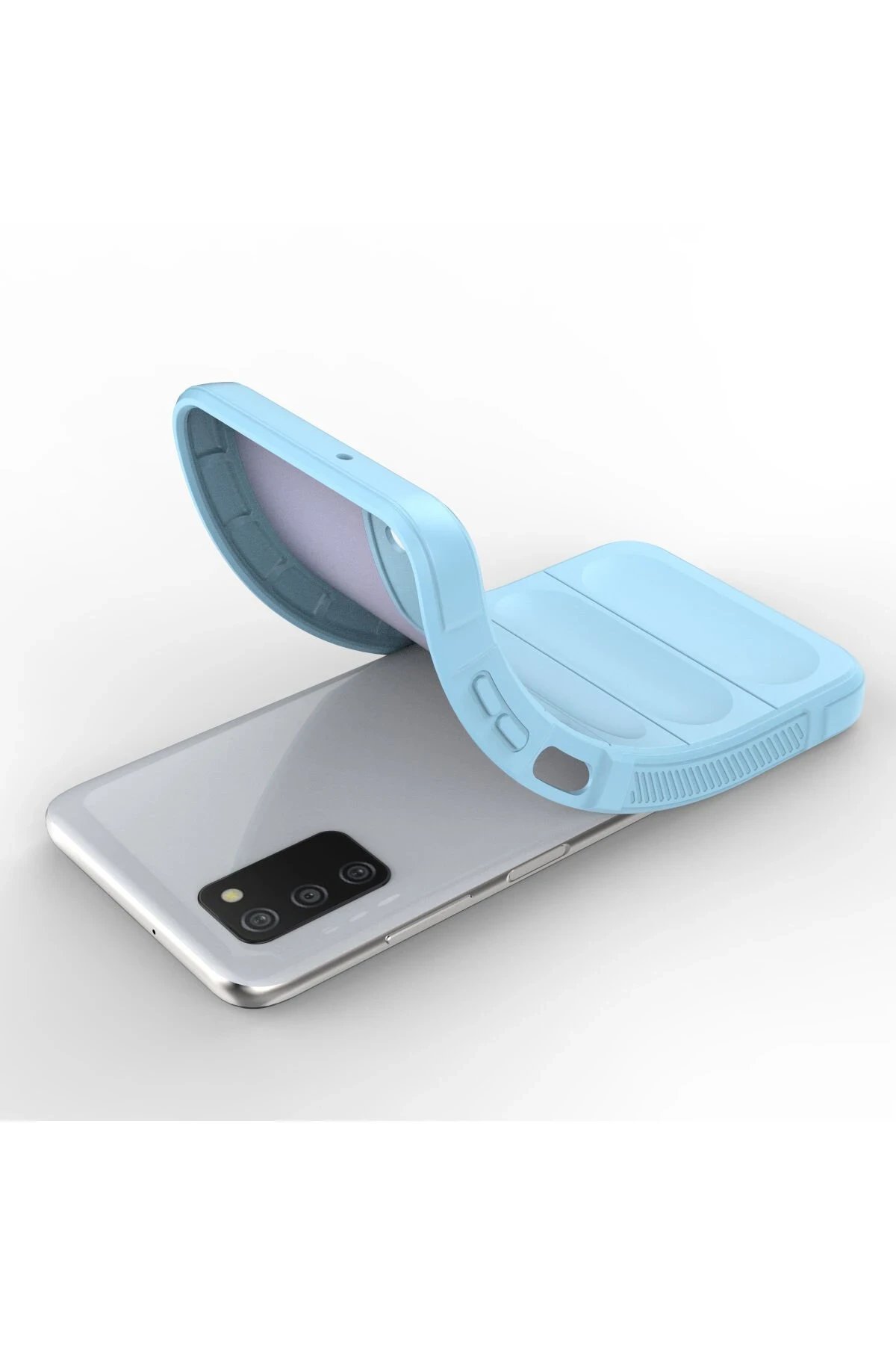 Newface Samsung Galaxy A03S Kılıf Optimum Silikon - Sky Blue