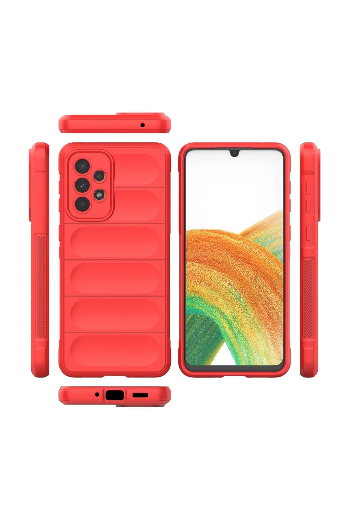 Newface Samsung Galaxy A33 5G Kılıf Optimum Silikon - Kırmızı