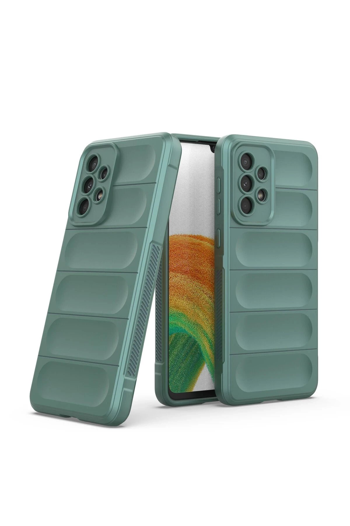 Newface Samsung Galaxy A33 5G Kılıf Optimum Silikon - Koyu Yeşil