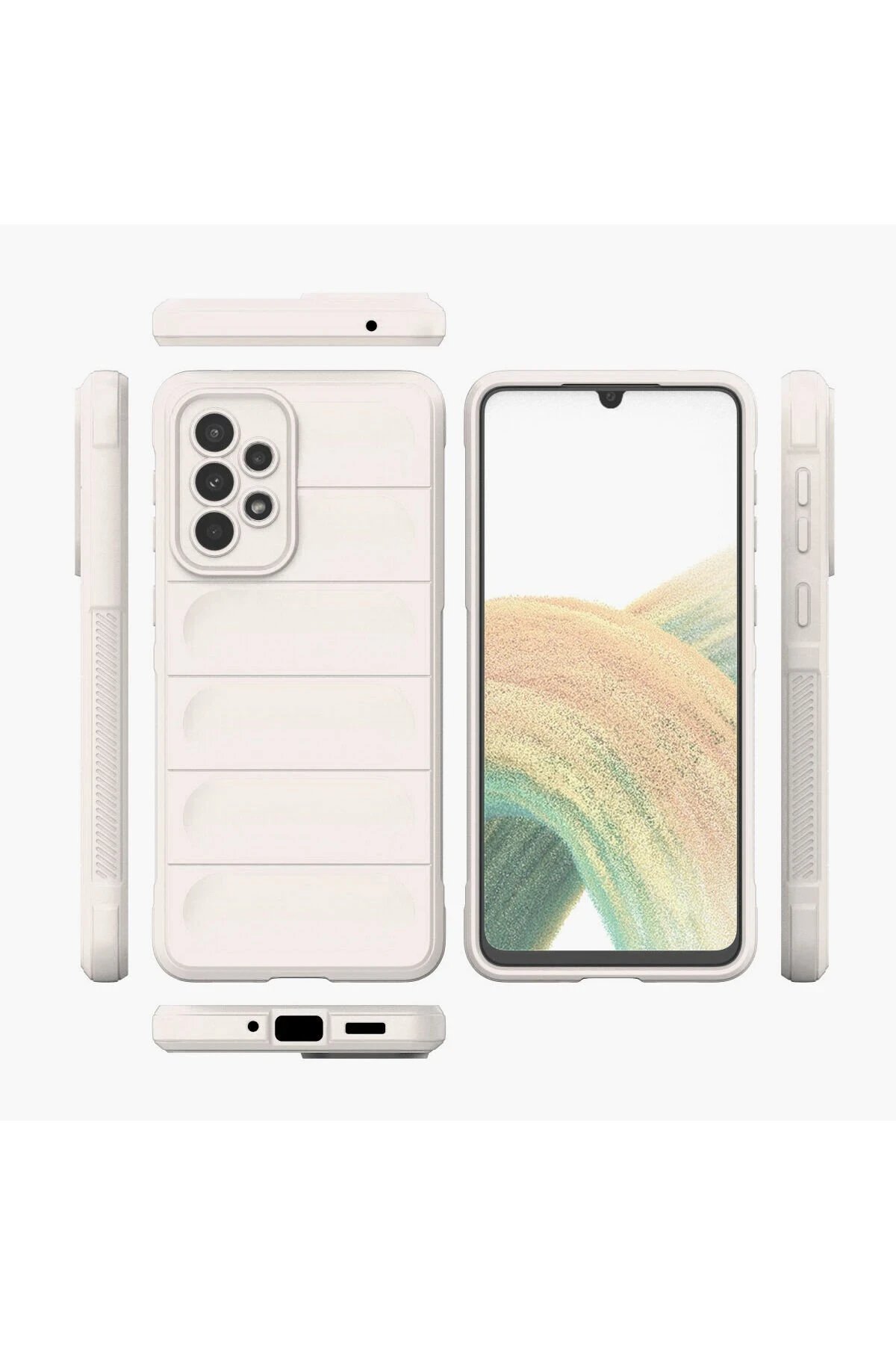 Newface Samsung Galaxy A33 5G Kılıf Optimum Silikon - Krem