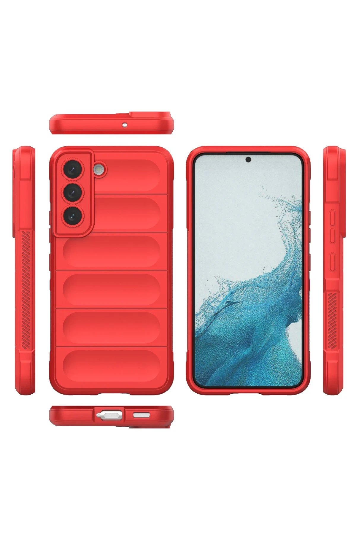 Newface Samsung Galaxy S21 Kılıf Optimum Silikon - Kırmızı