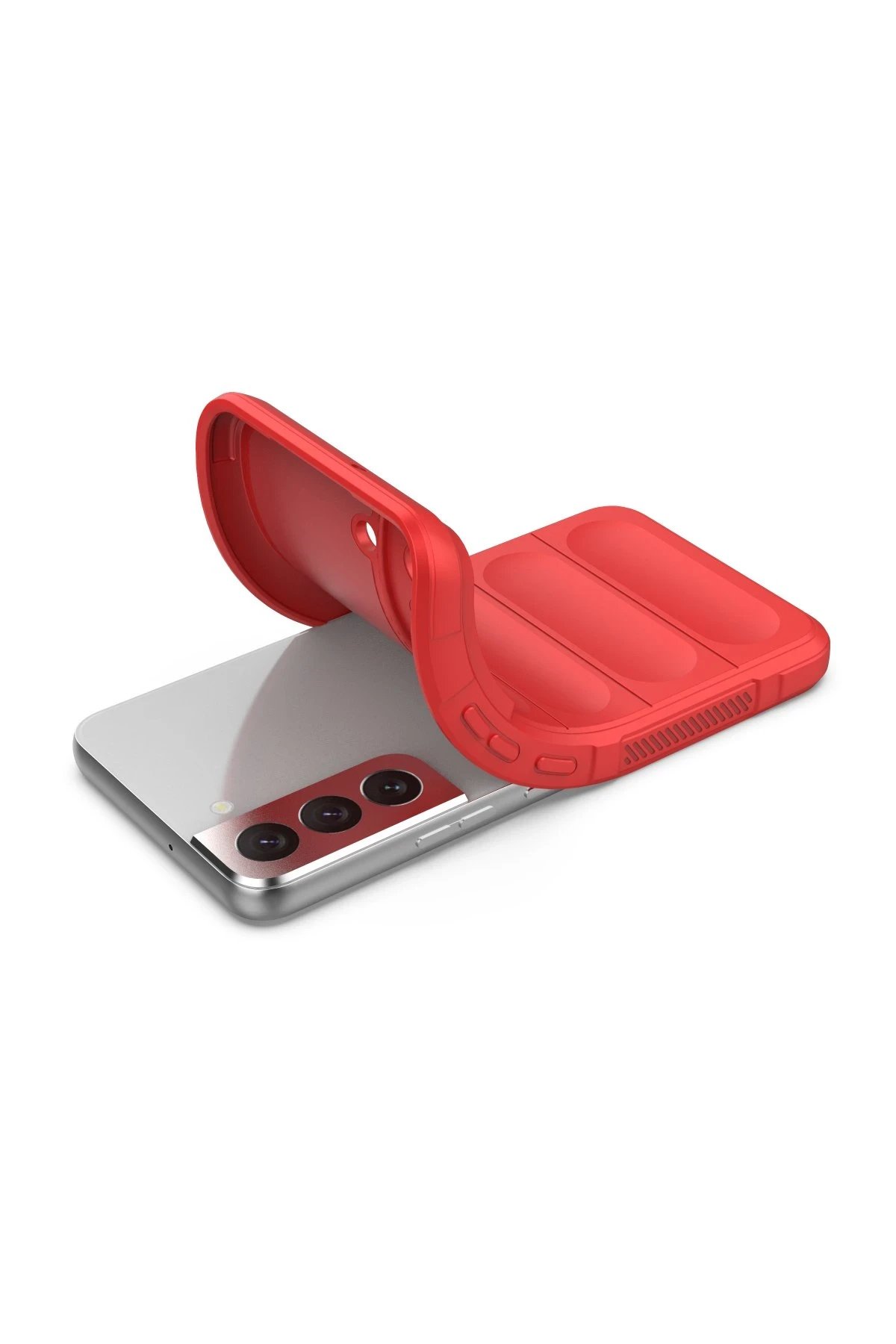 Newface Samsung Galaxy S21 Kılıf Optimum Silikon - Kırmızı