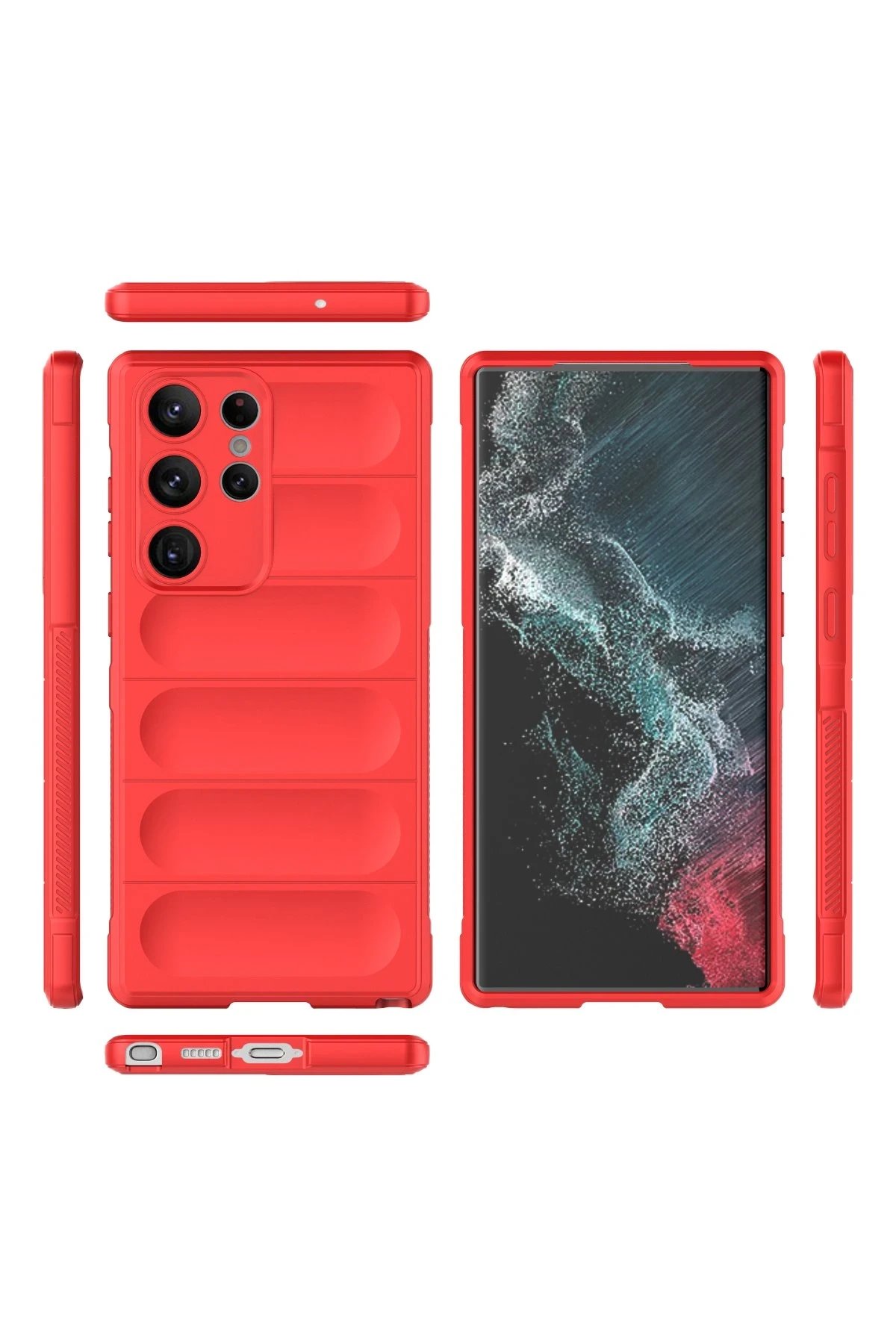 Newface Samsung Galaxy S23 Ultra Kılıf Optimum Silikon - Kırmızı