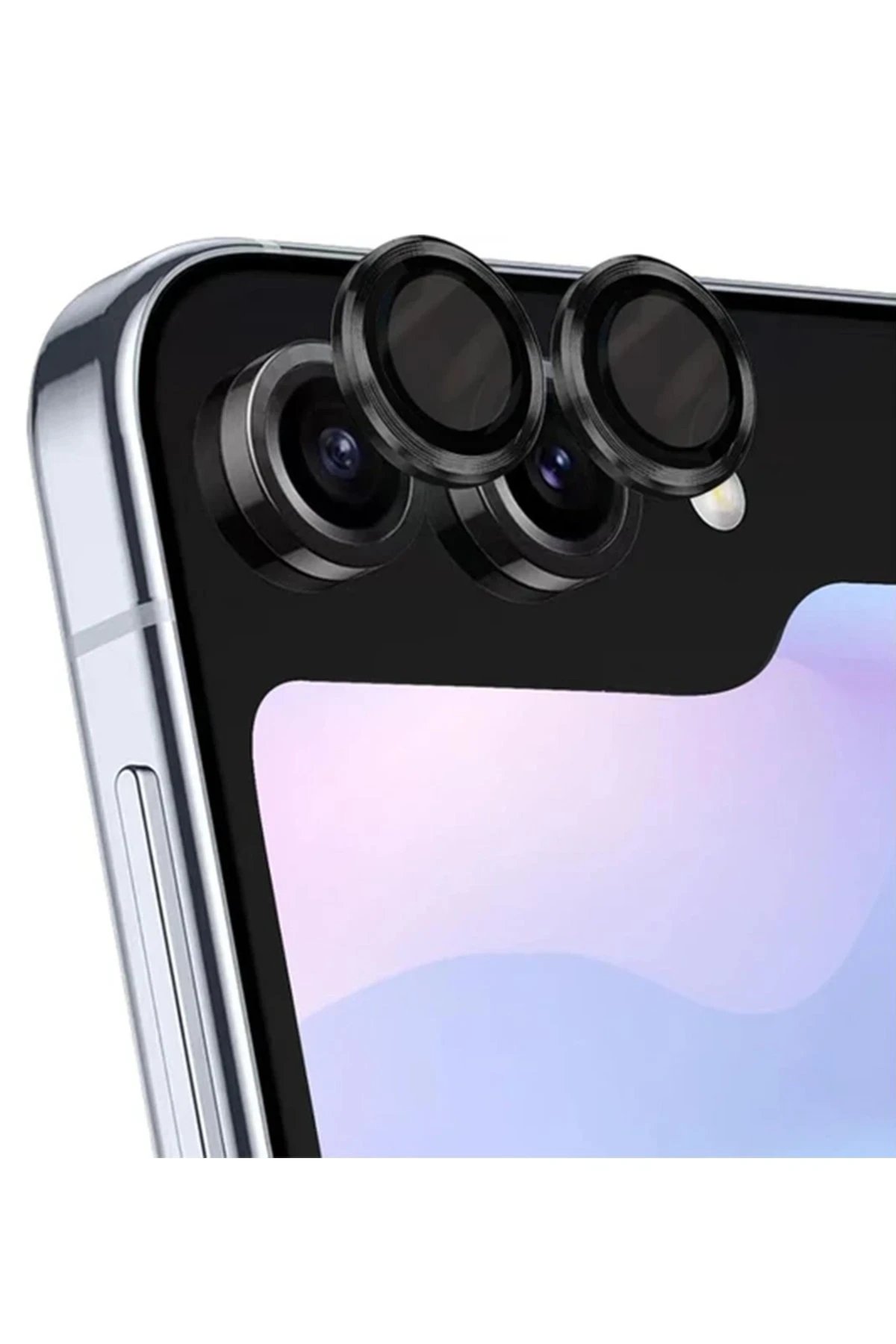 Newface Samsung Galaxy Z Flip 5 Valdez Metal Kamera Lens - Siyah