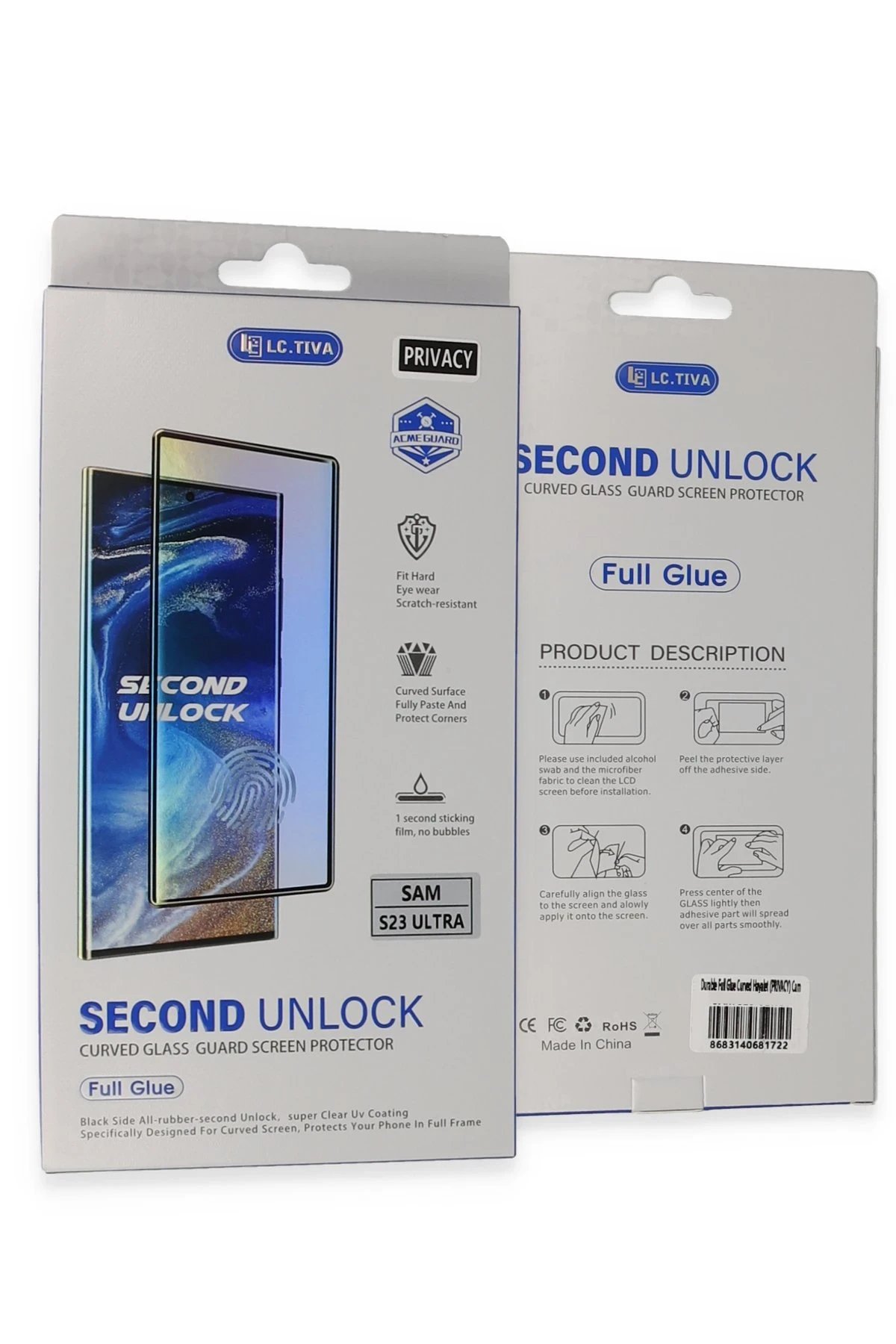 Newface Samsung Galaxy S23 Ultra Durable Full Glue Curved Hayalet Cam