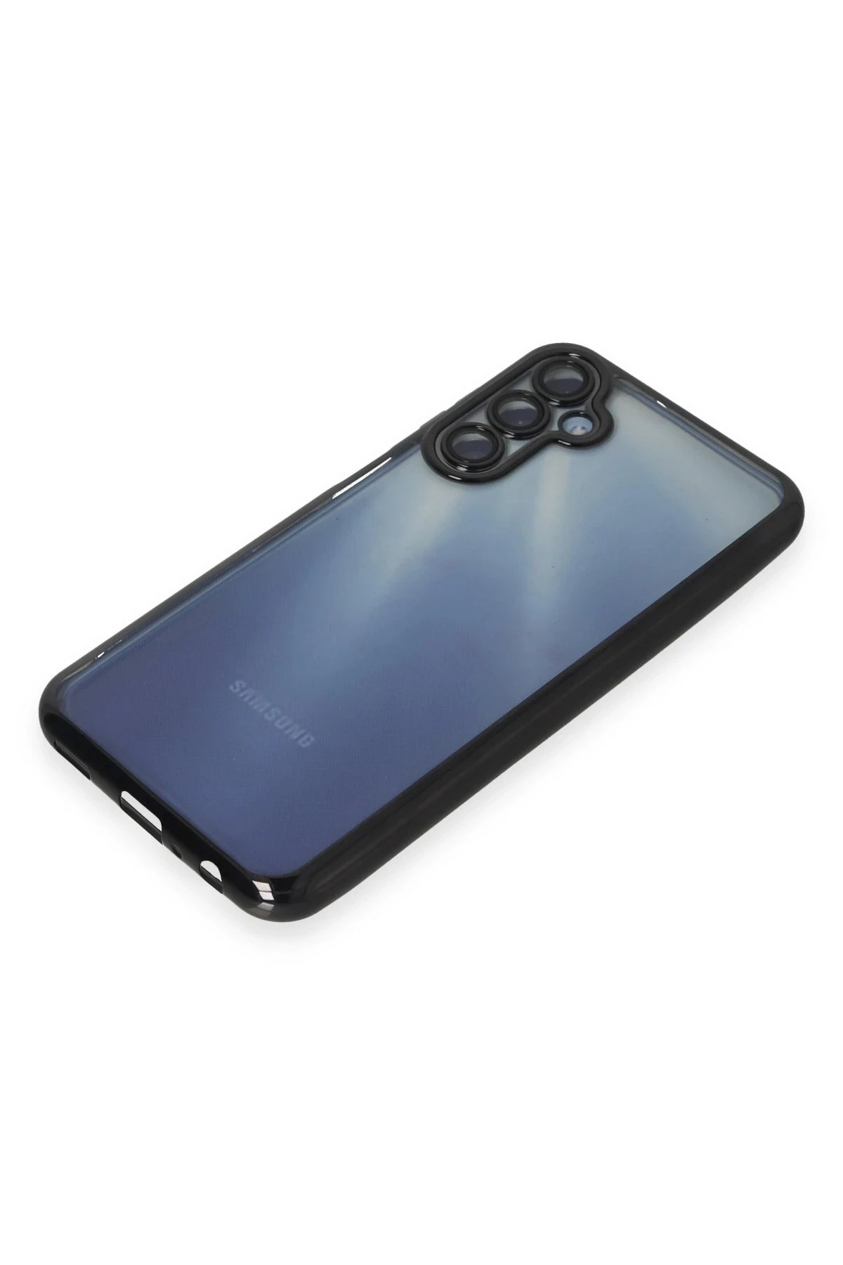 Newface Samsung Galaxy A15 4G Kılıf Razer Lensli Silikon - Siyah